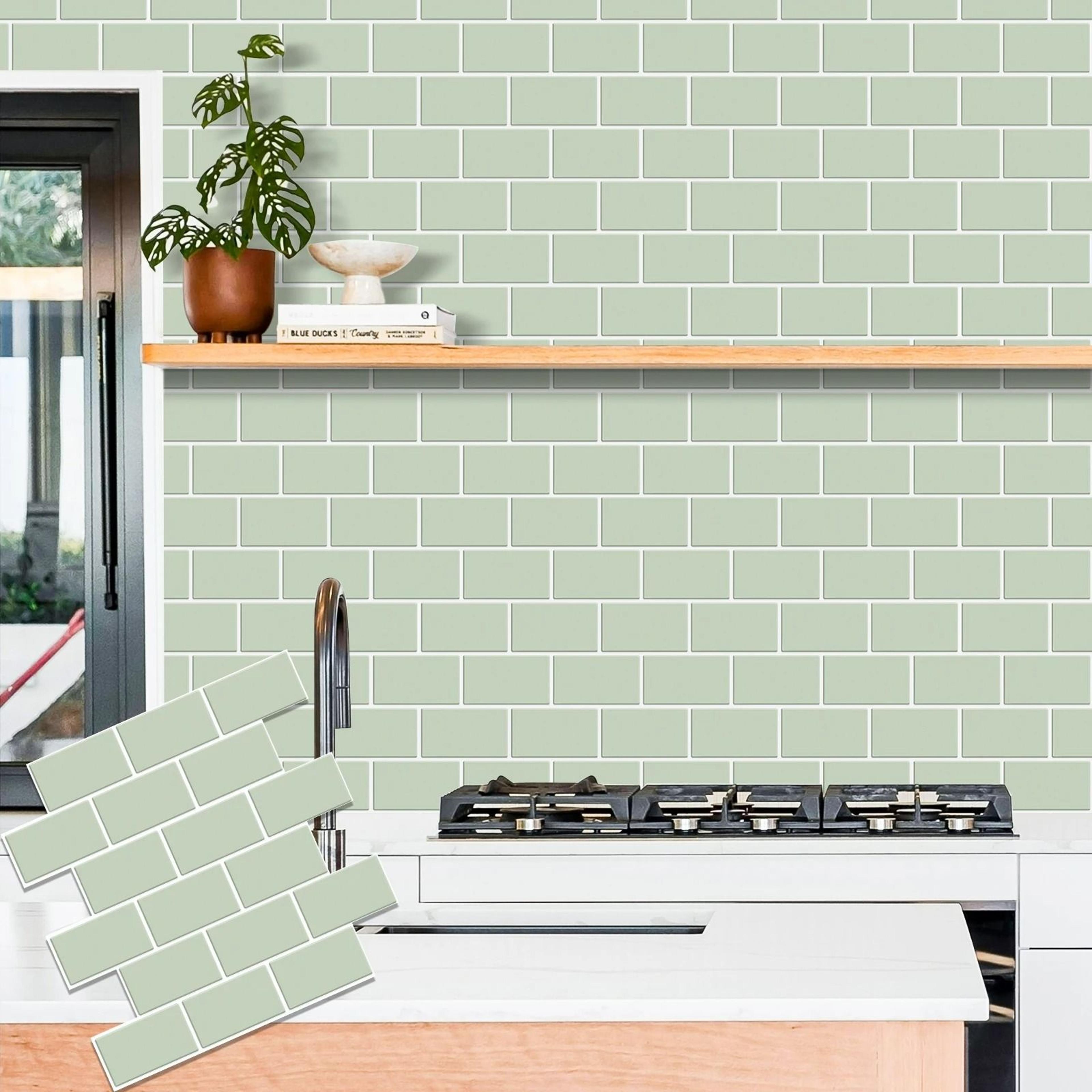 5 Piece 3D Subway Tile Peel And Stick Backsplash Wall Sticker Set 1
