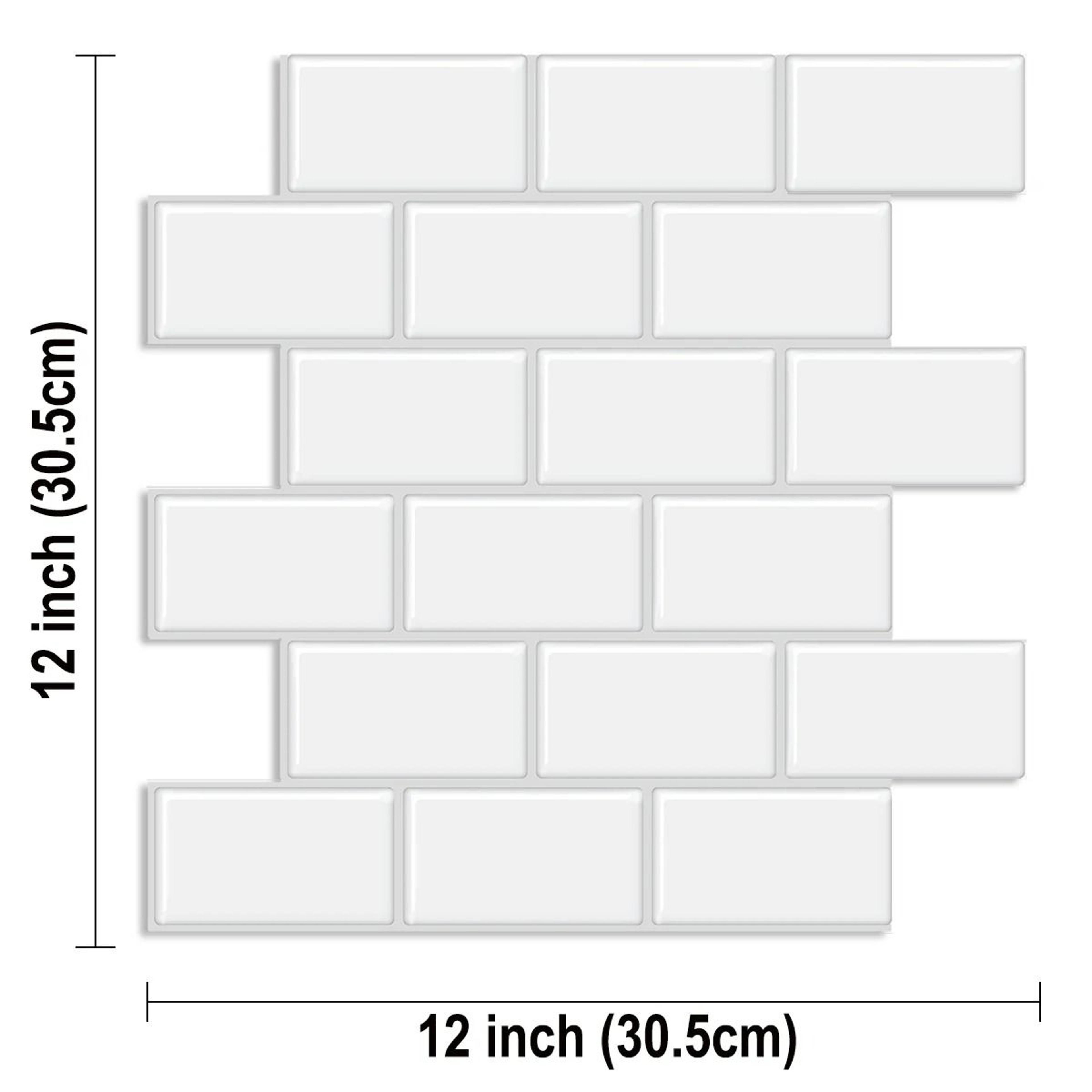 5 Piece 3D Subway Tile Peel And Stick Backsplash Wall Sticker Set 7