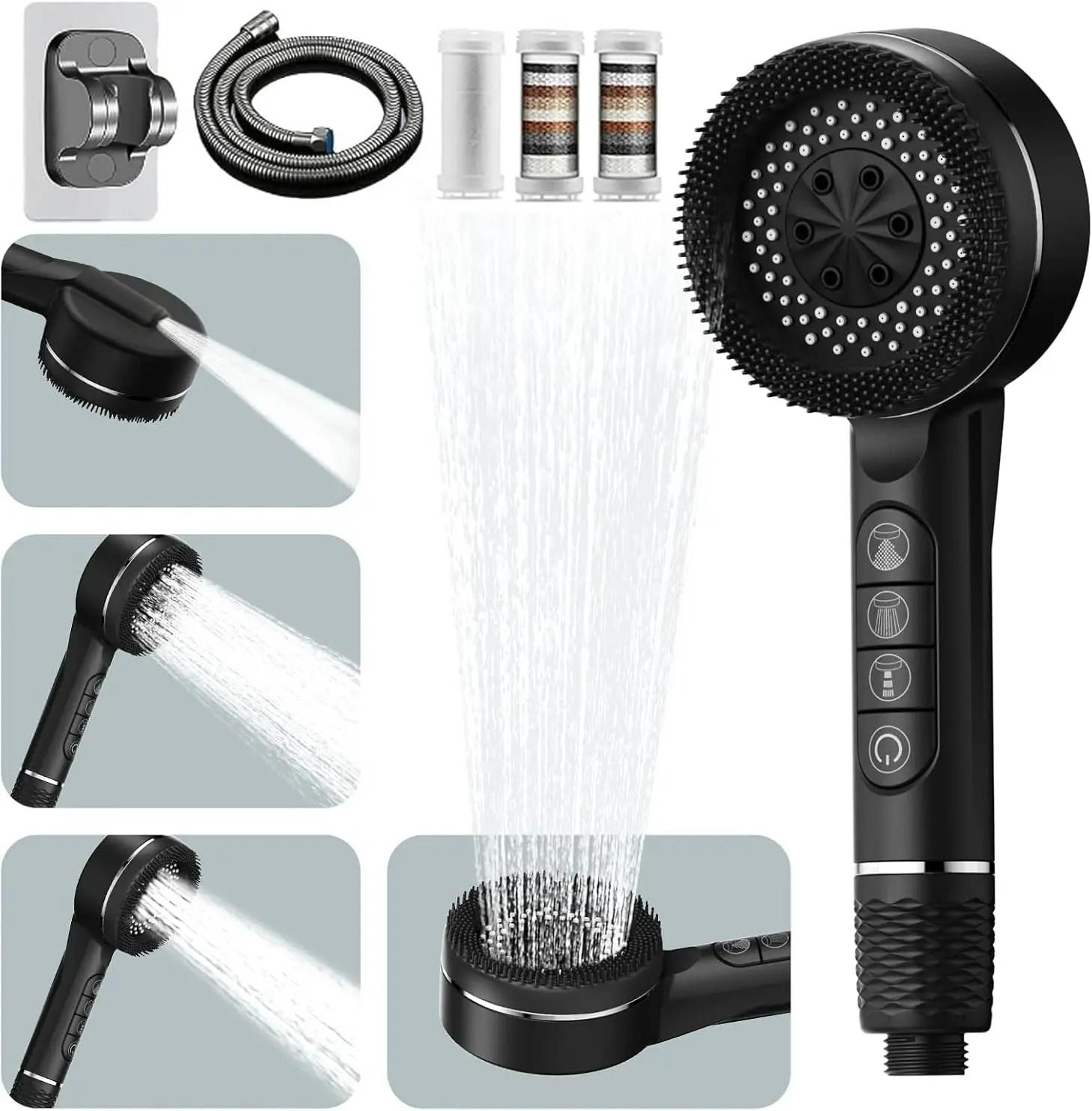 Filtered High Pressure Shower Head With 4 Spray Modes And Water Stop 1