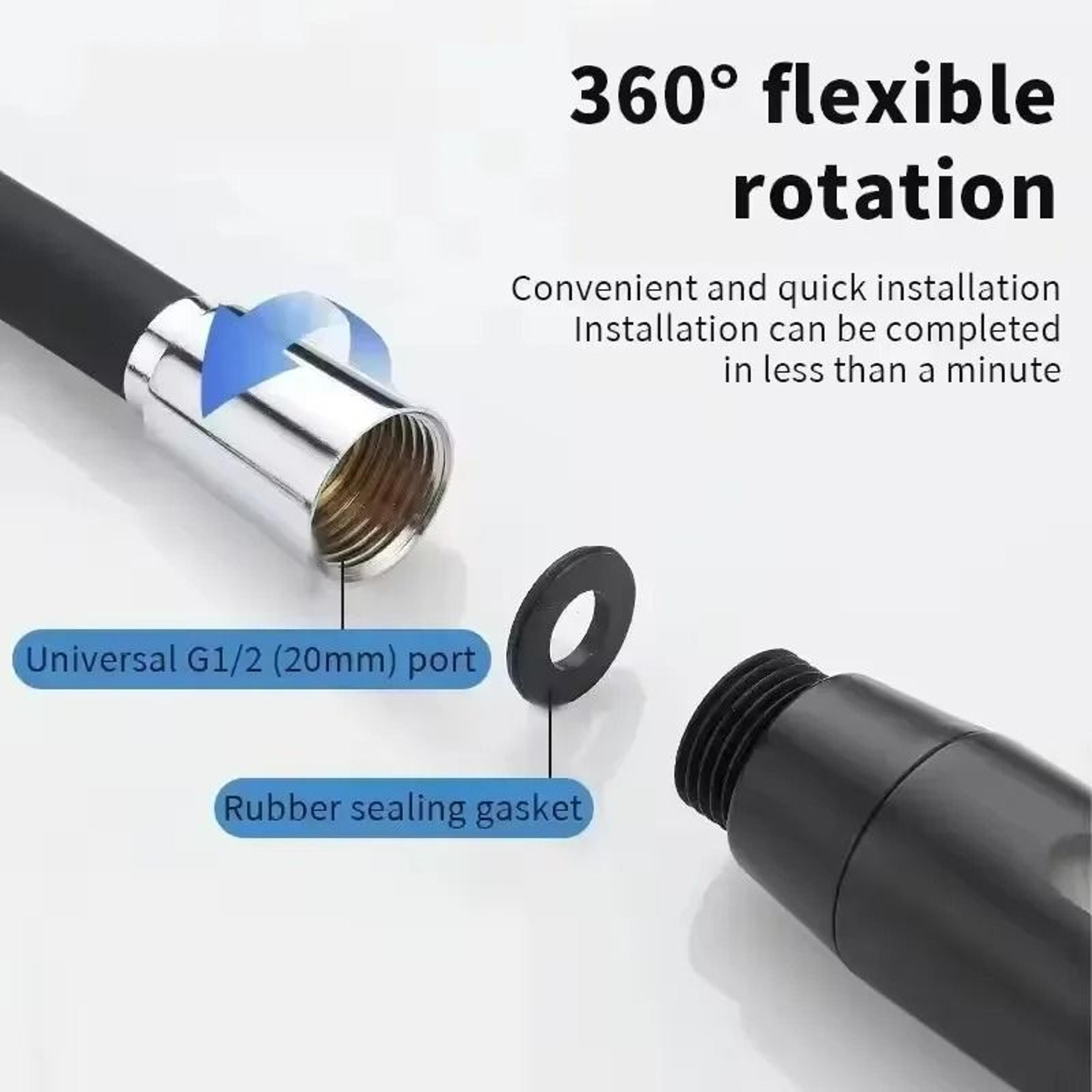Flexible Silicone Shower Hose Anti Tangle Handheld Shower Extension 6