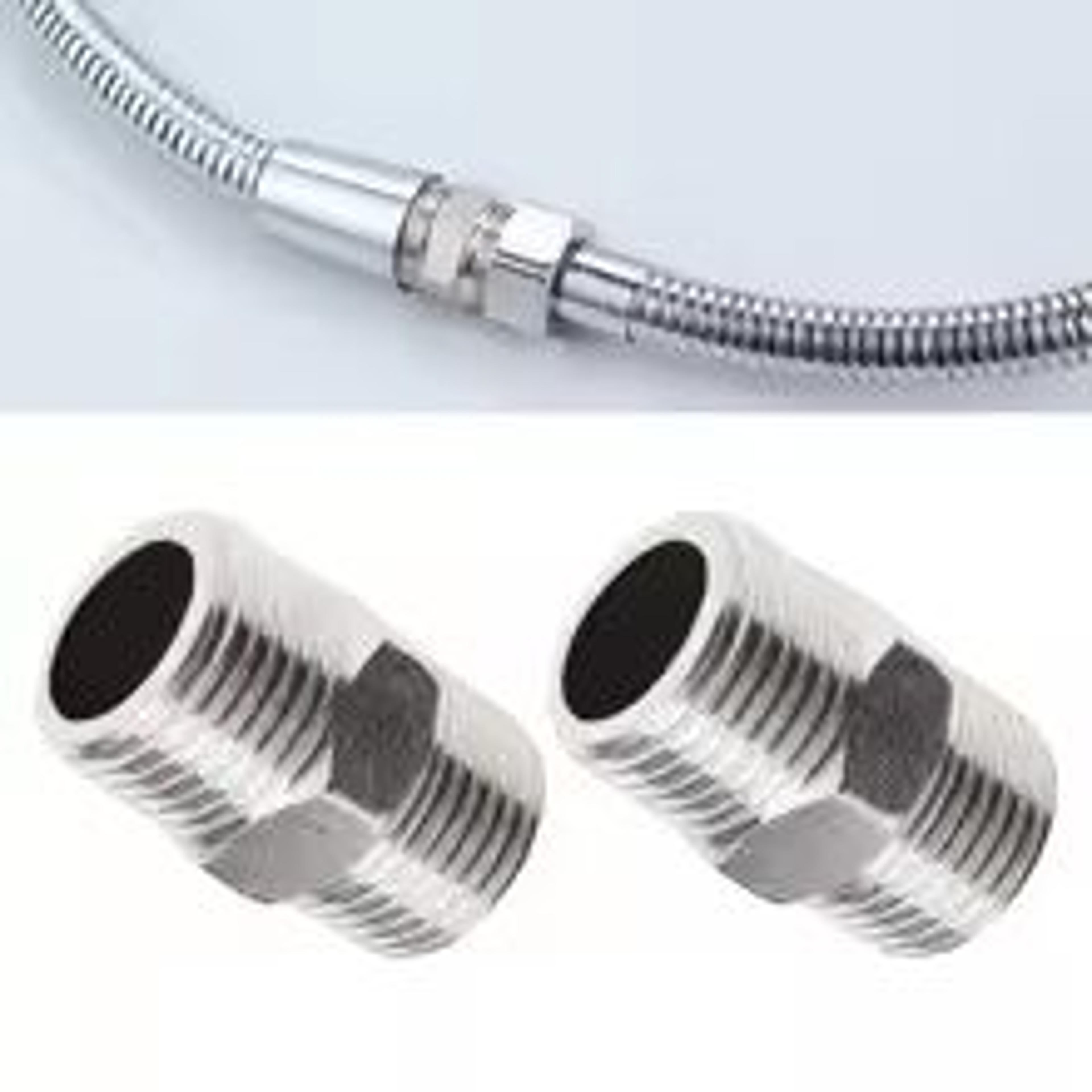 2 Piece Universal Shower Hose Extension Set For Bathroom RV And Outdoor Showers 0