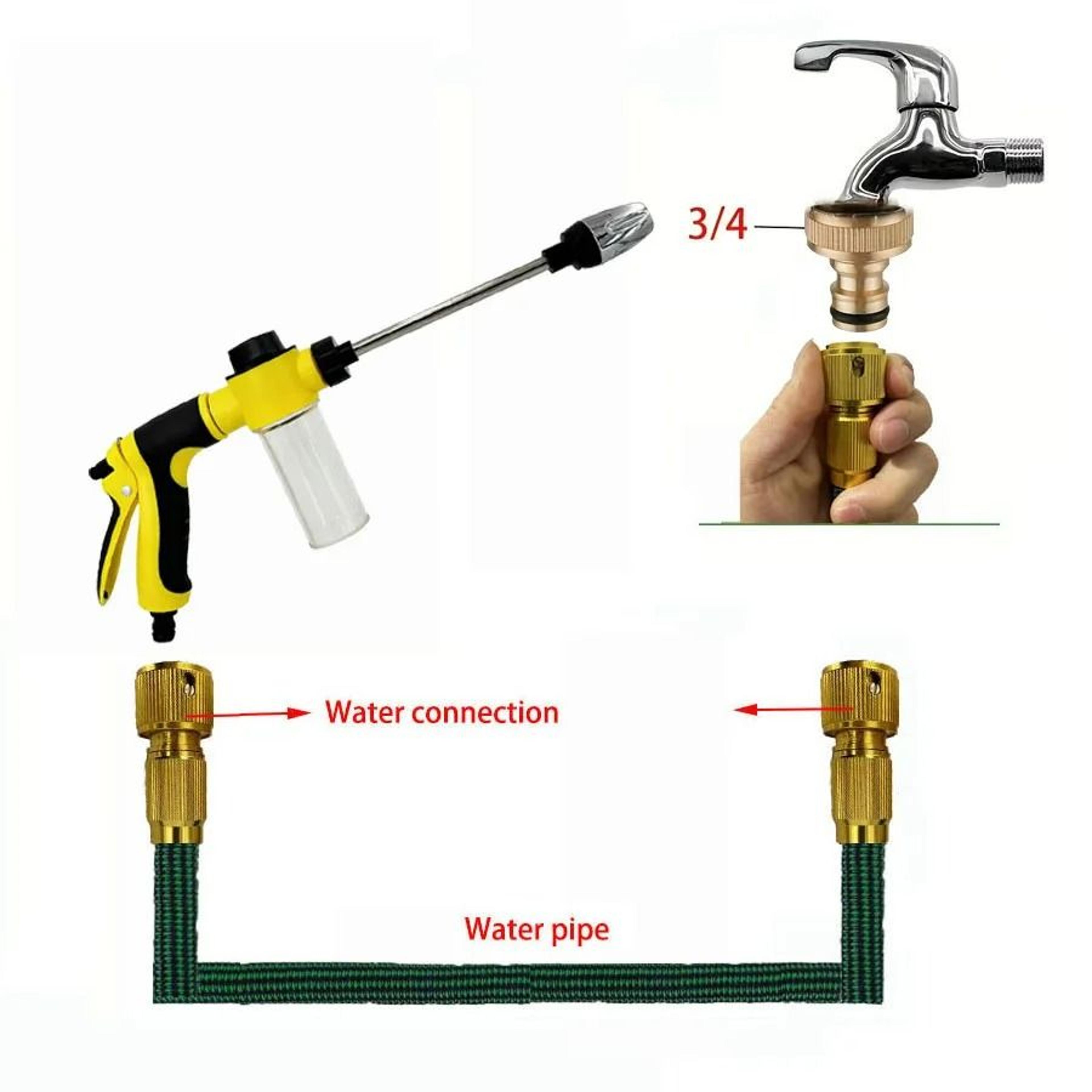 Expandable Garden Hose With 7 Mode Spray Gun For Car Washing And Watering 4