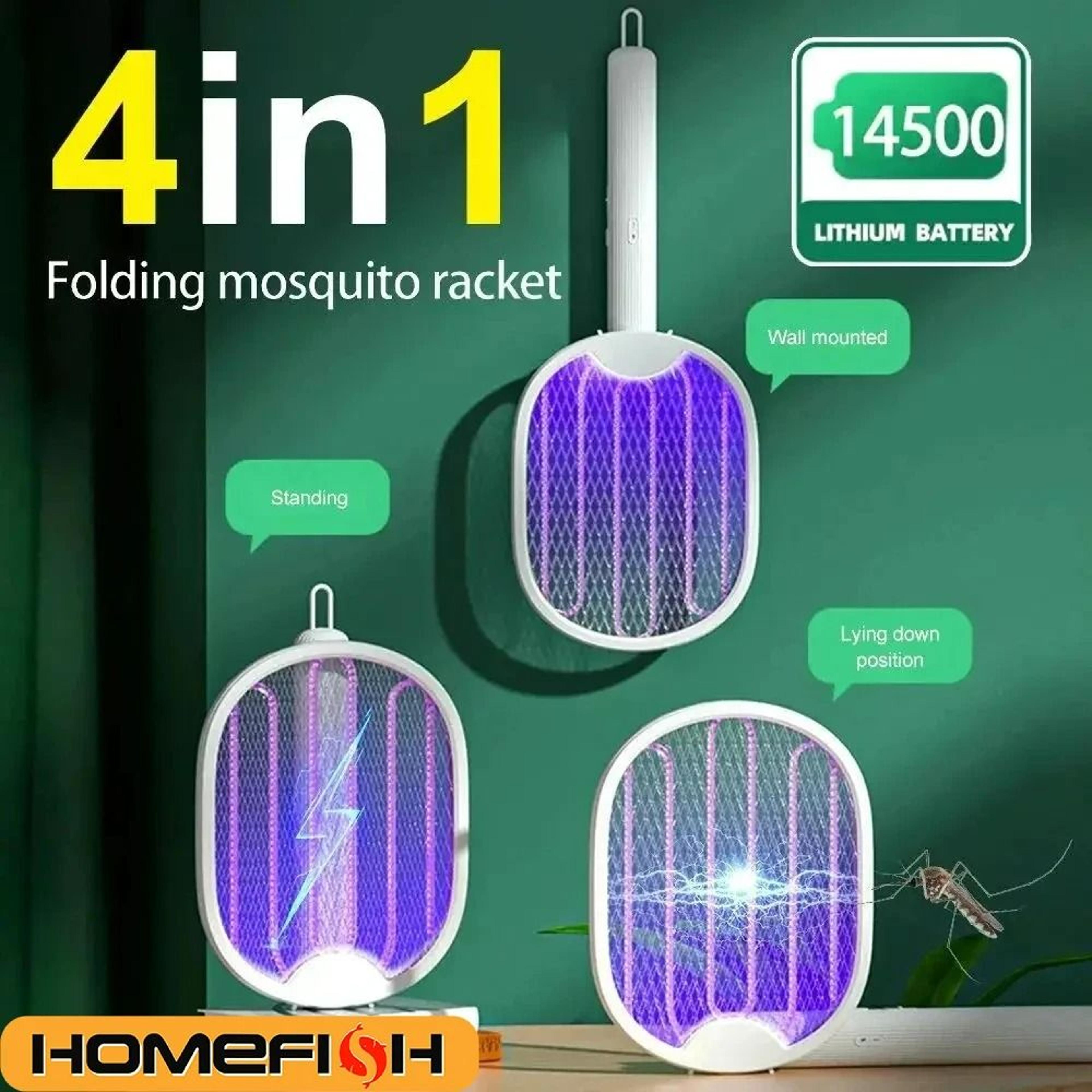 Foldable USB Rechargeable Mosquito Racket With UV Light Bug Zapper 3