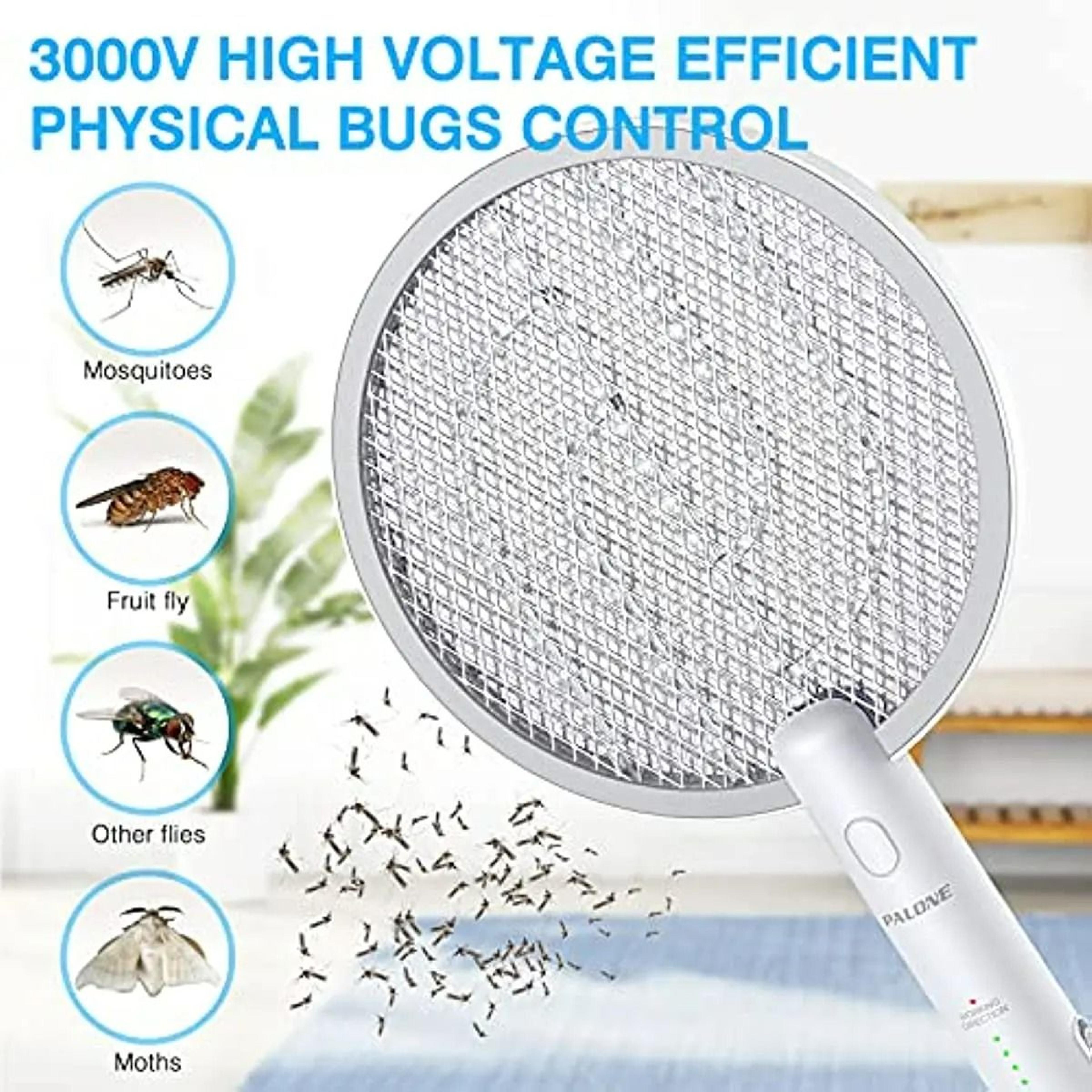 2 In 1 Rechargeable Electric Mosquito Swatter With Bug Zapper Lamp And Safety Mesh 1
