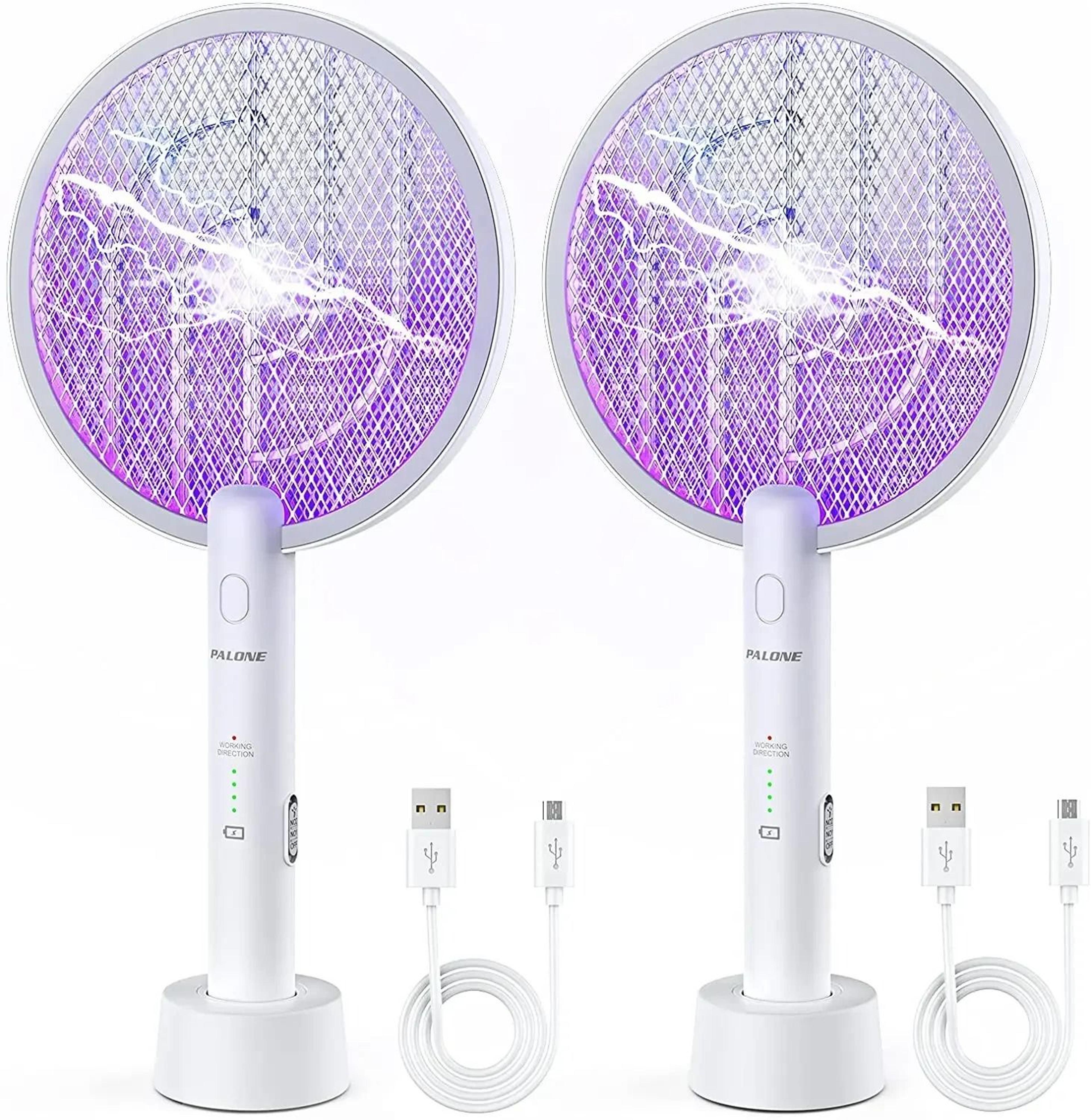 2 In 1 Rechargeable Electric Mosquito Swatter With Bug Zapper Lamp And Safety Mesh 7