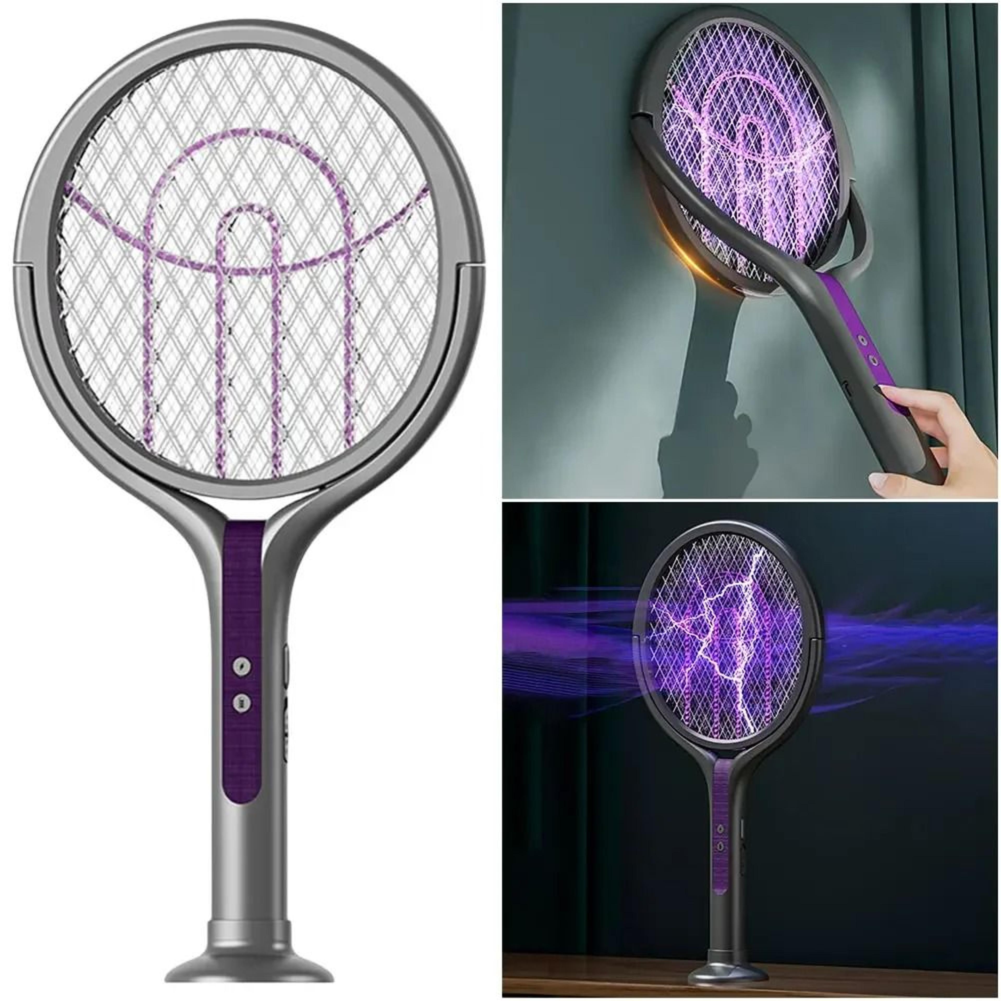 FlexZap Rotating Electric Fly Swatter Rechargeable 2 In 1 Mosquito Zapper Lamp 1
