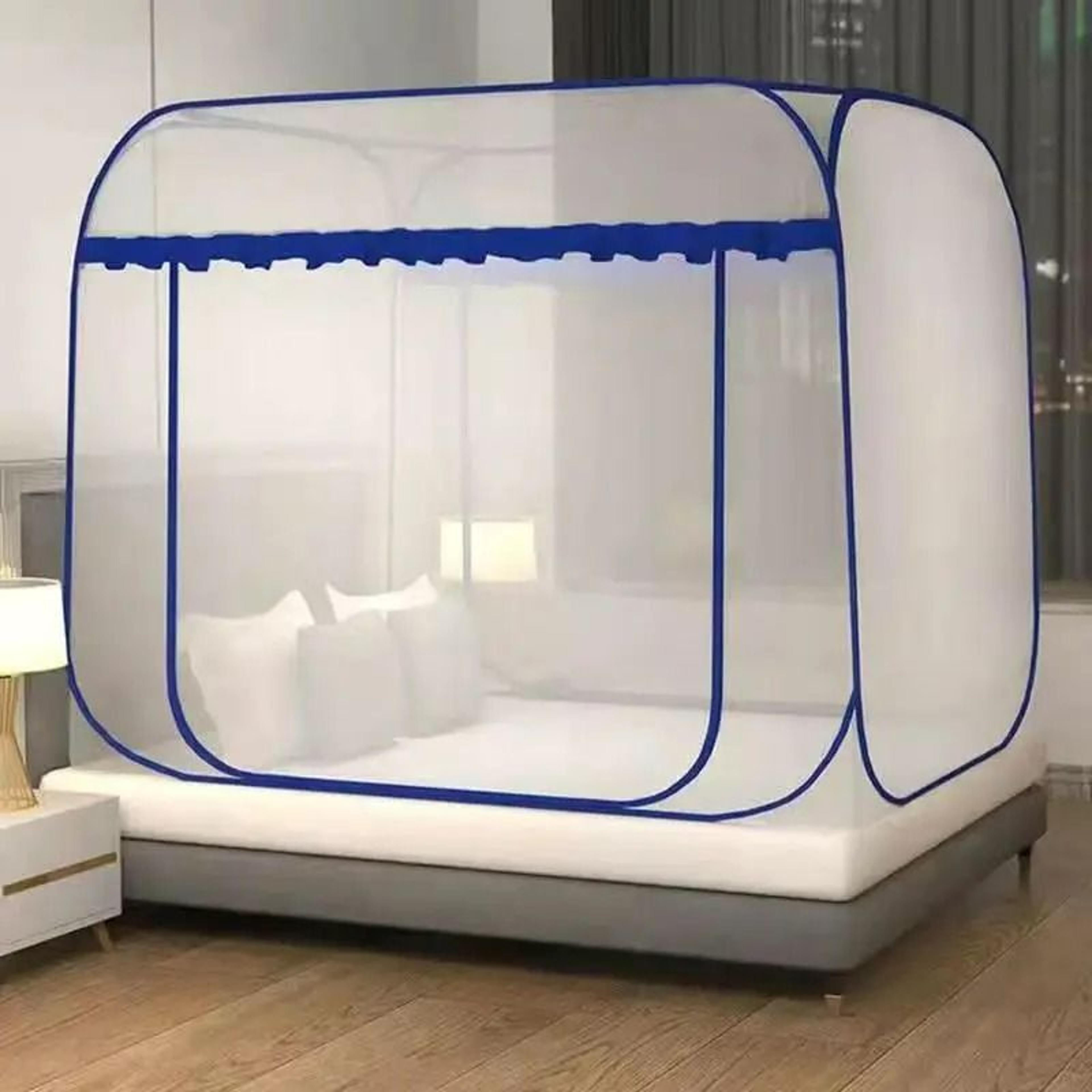 EasyNest Foldable Yurt Mosquito Net Installation Free Square Top Bed Canopy 2