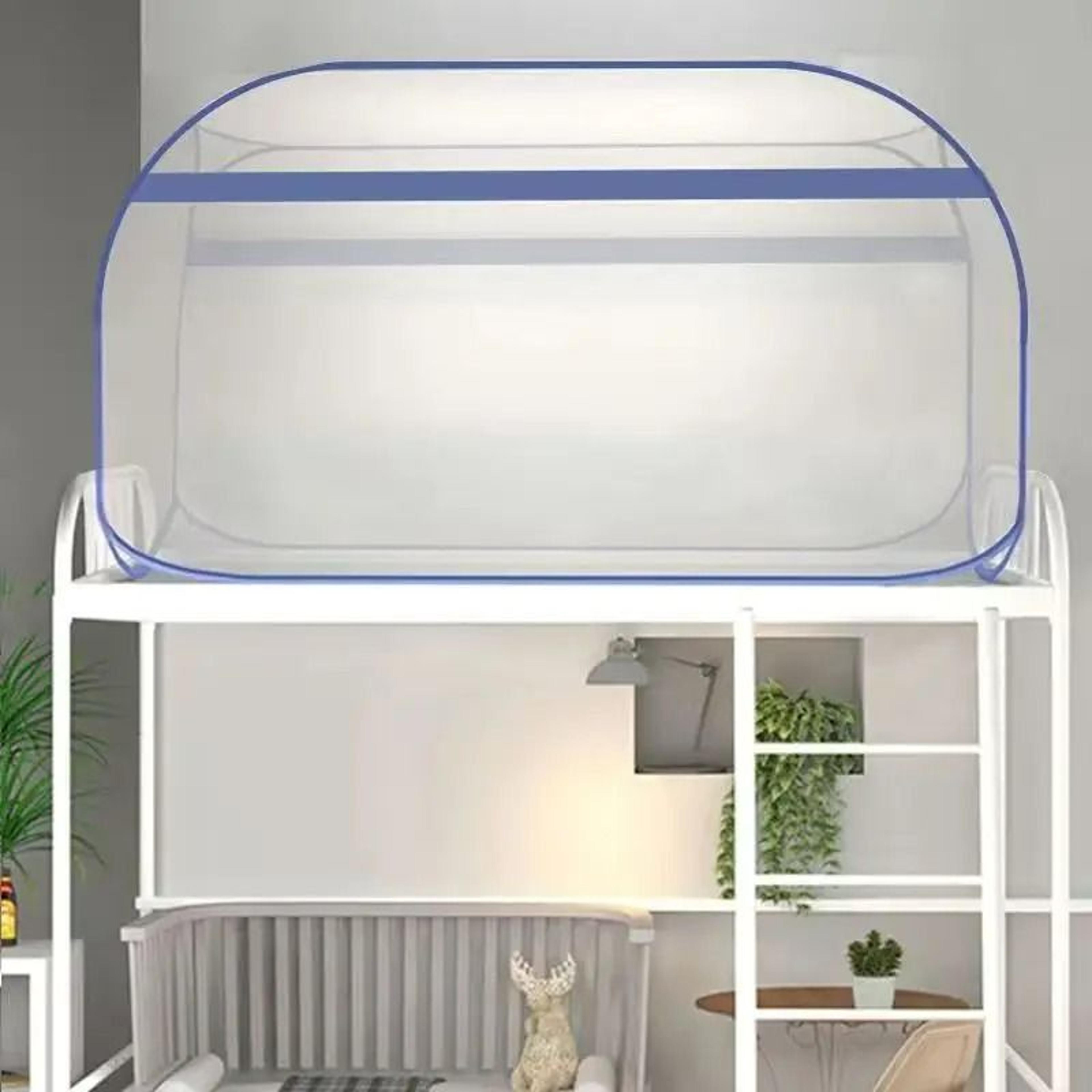 EasyNest Foldable Yurt Mosquito Net Installation Free Square Top Bed Canopy 4