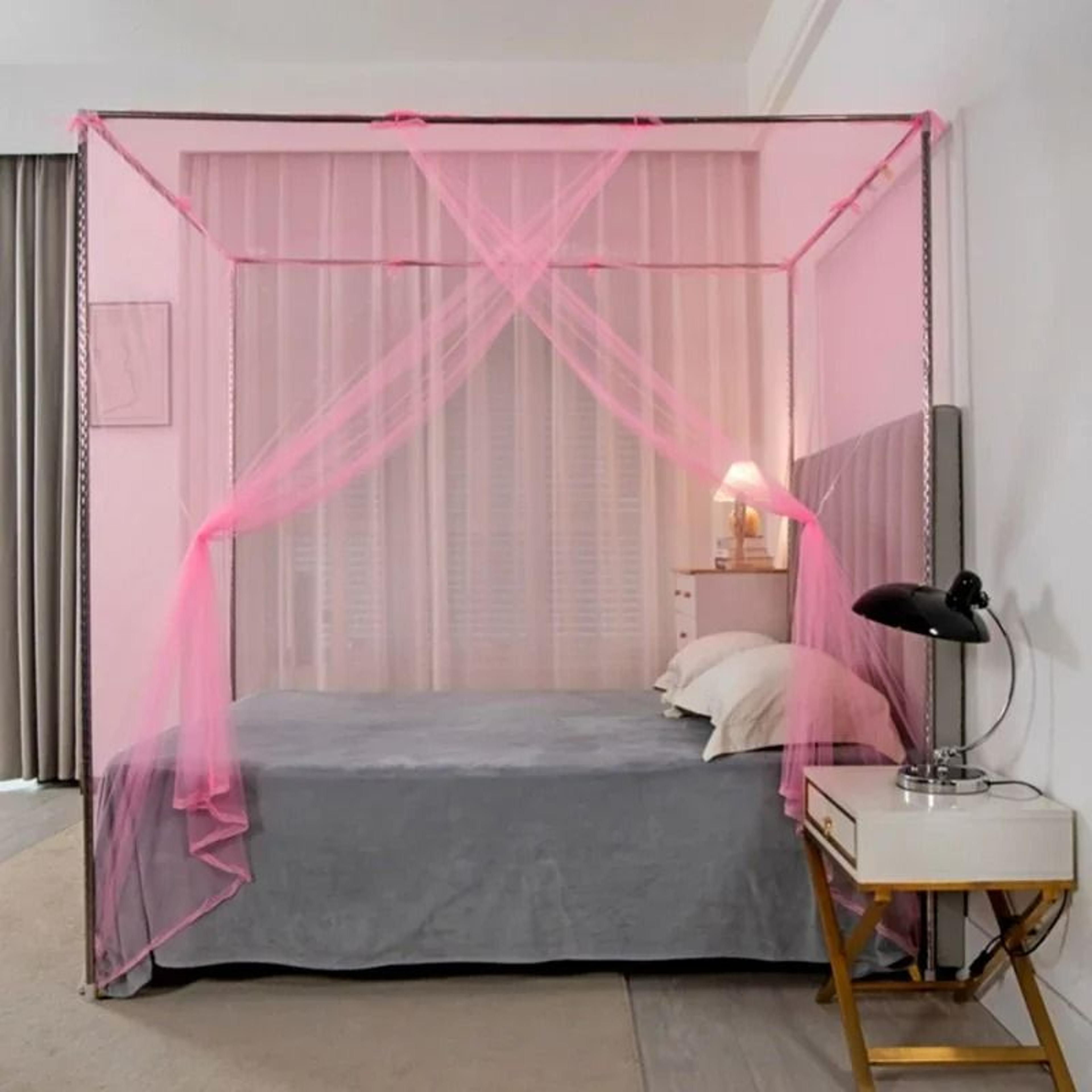 Romantic Four Corner Lace Bed Canopy Net 1