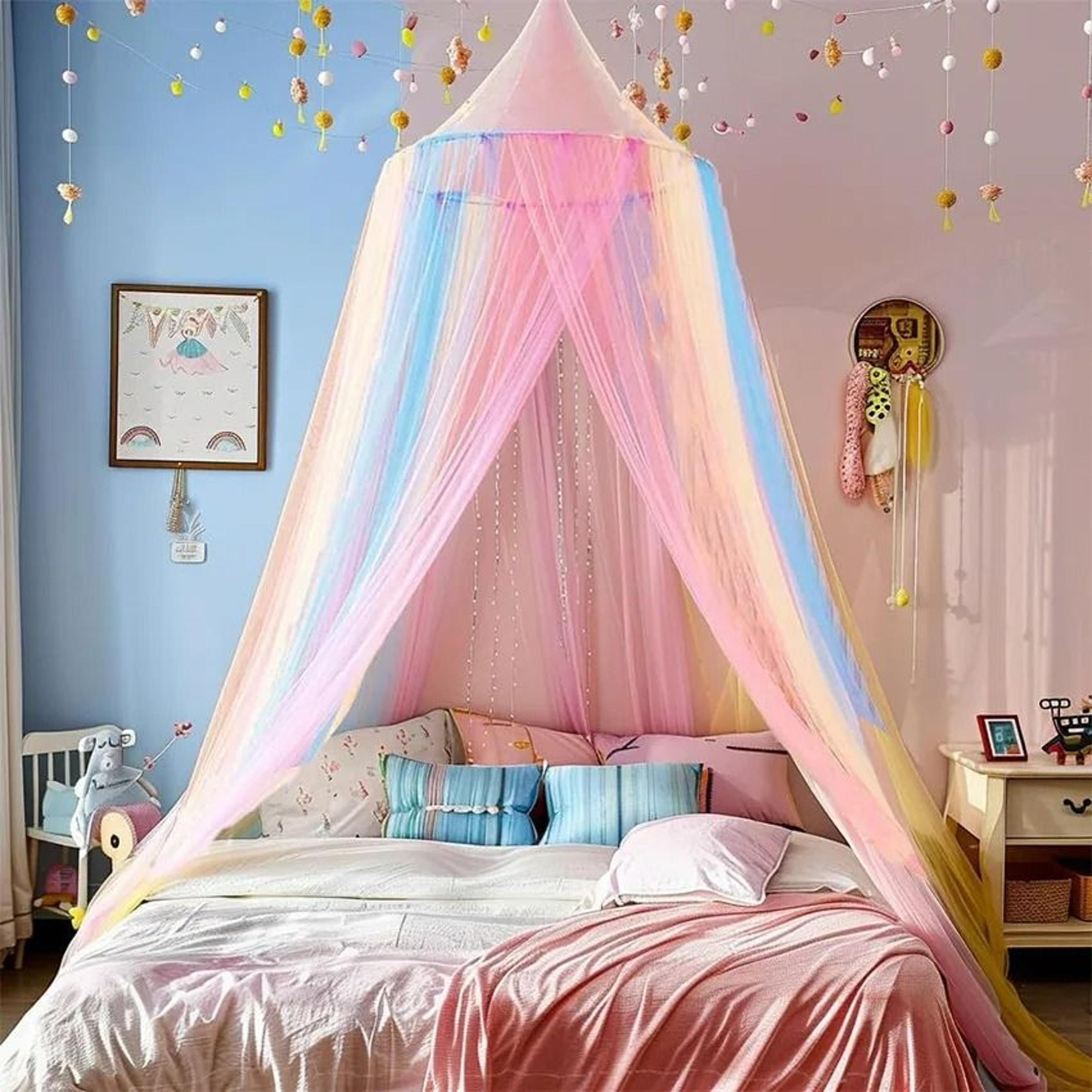 Colorful Dome Bed Canopy Mosquito Net 0