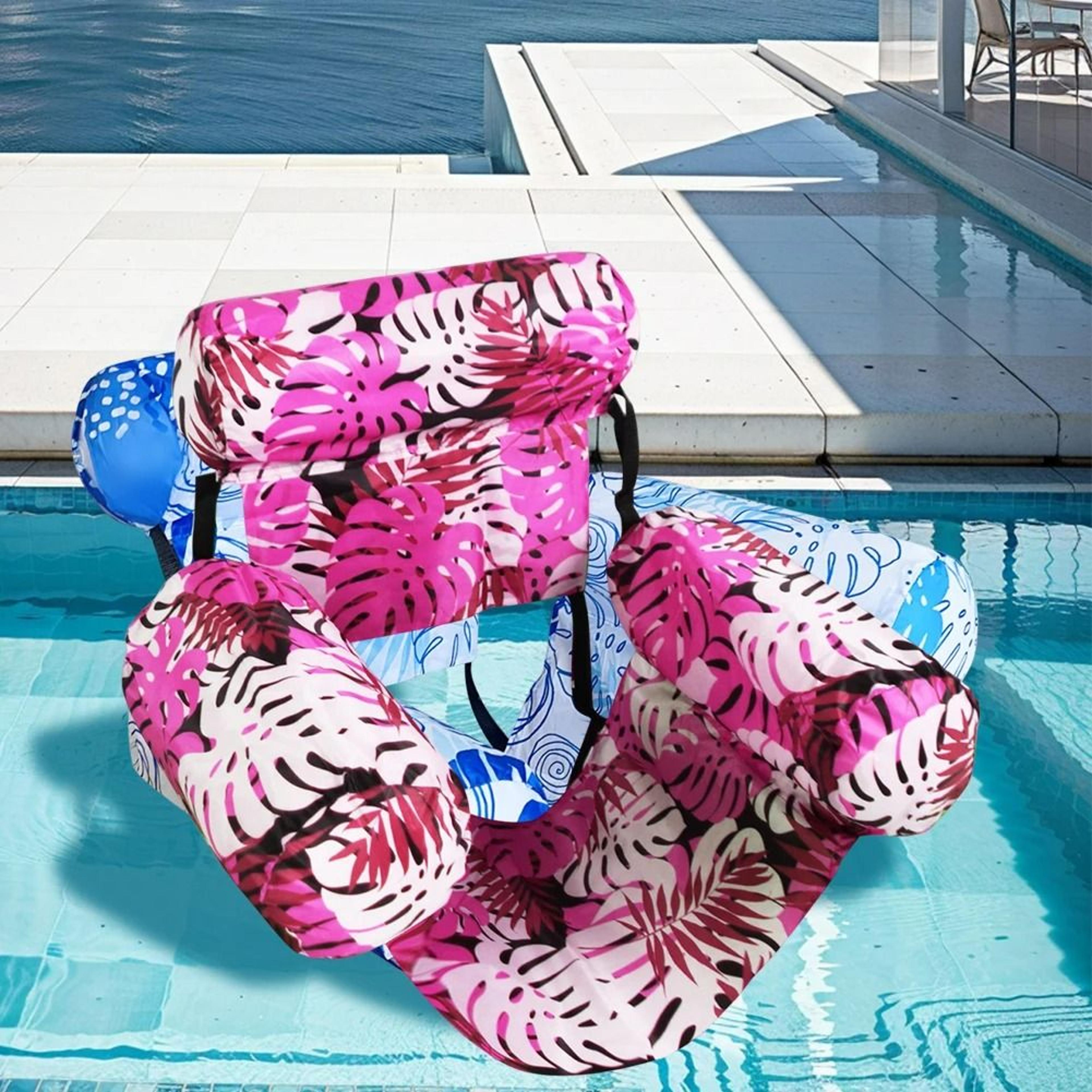 Inflatable Pool Lounge Chair With Backrest 1