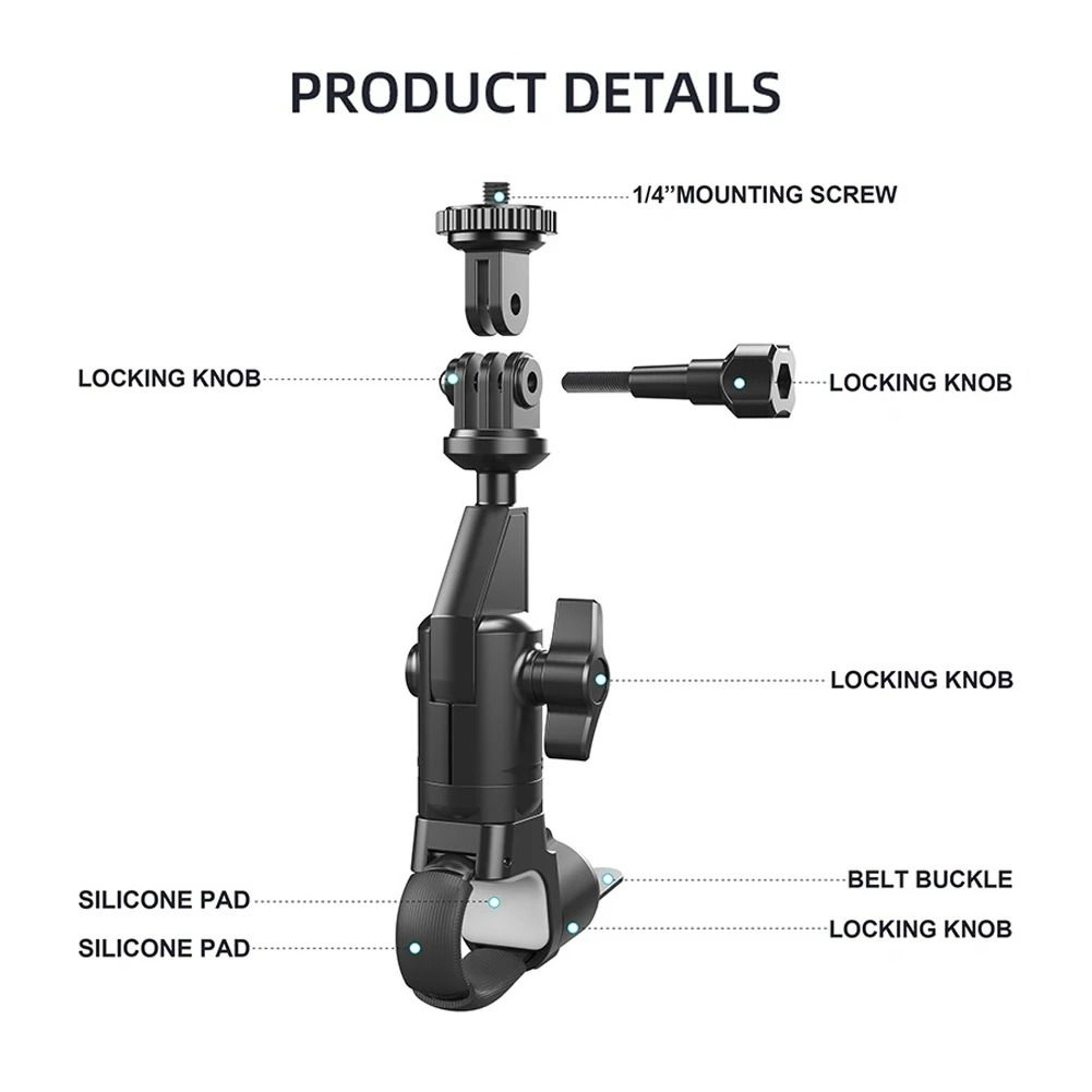 Universal Action Camera Motorcycle Handlebar Mount 5