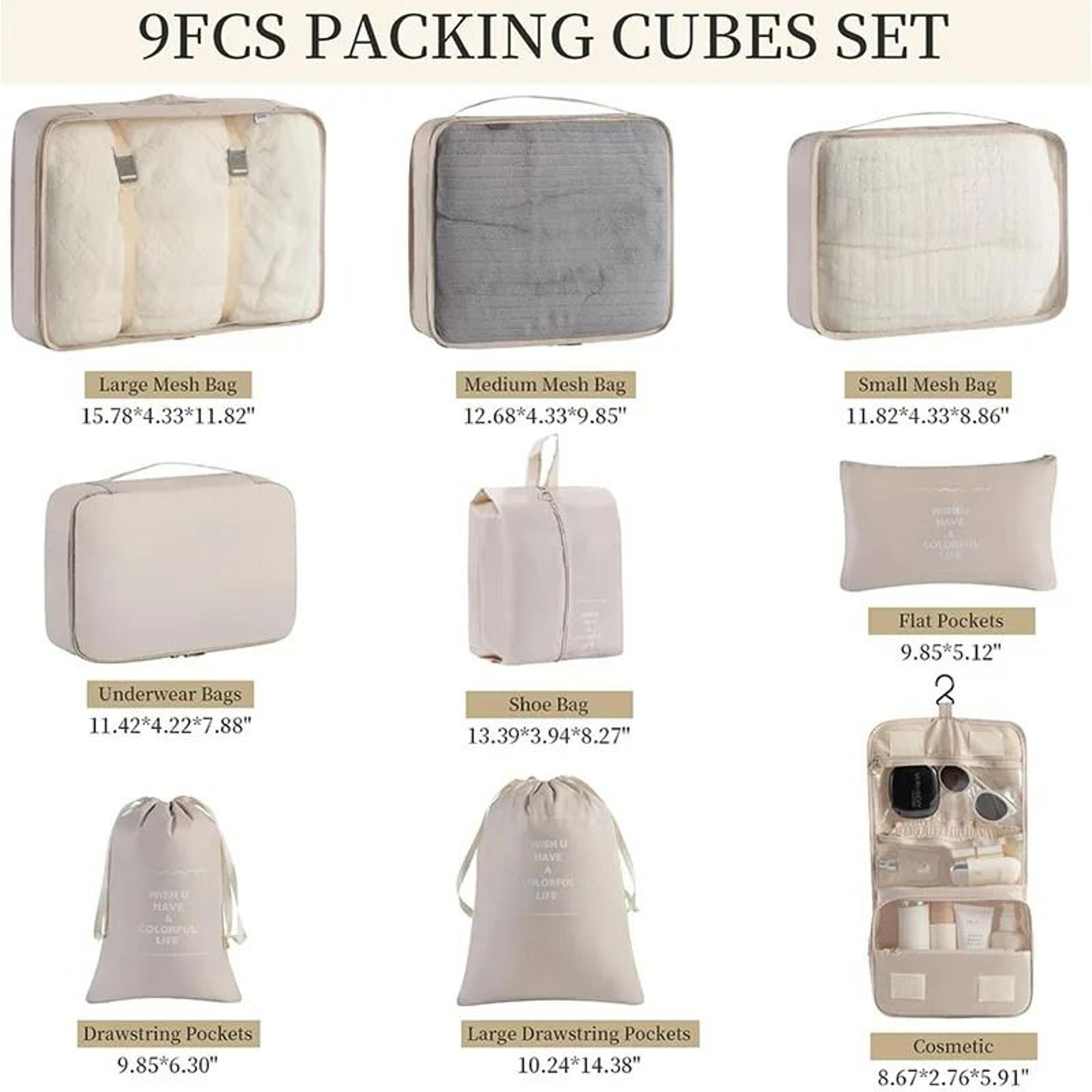 Foldable Hanging Travel Clothes Organizer Bag Set 3