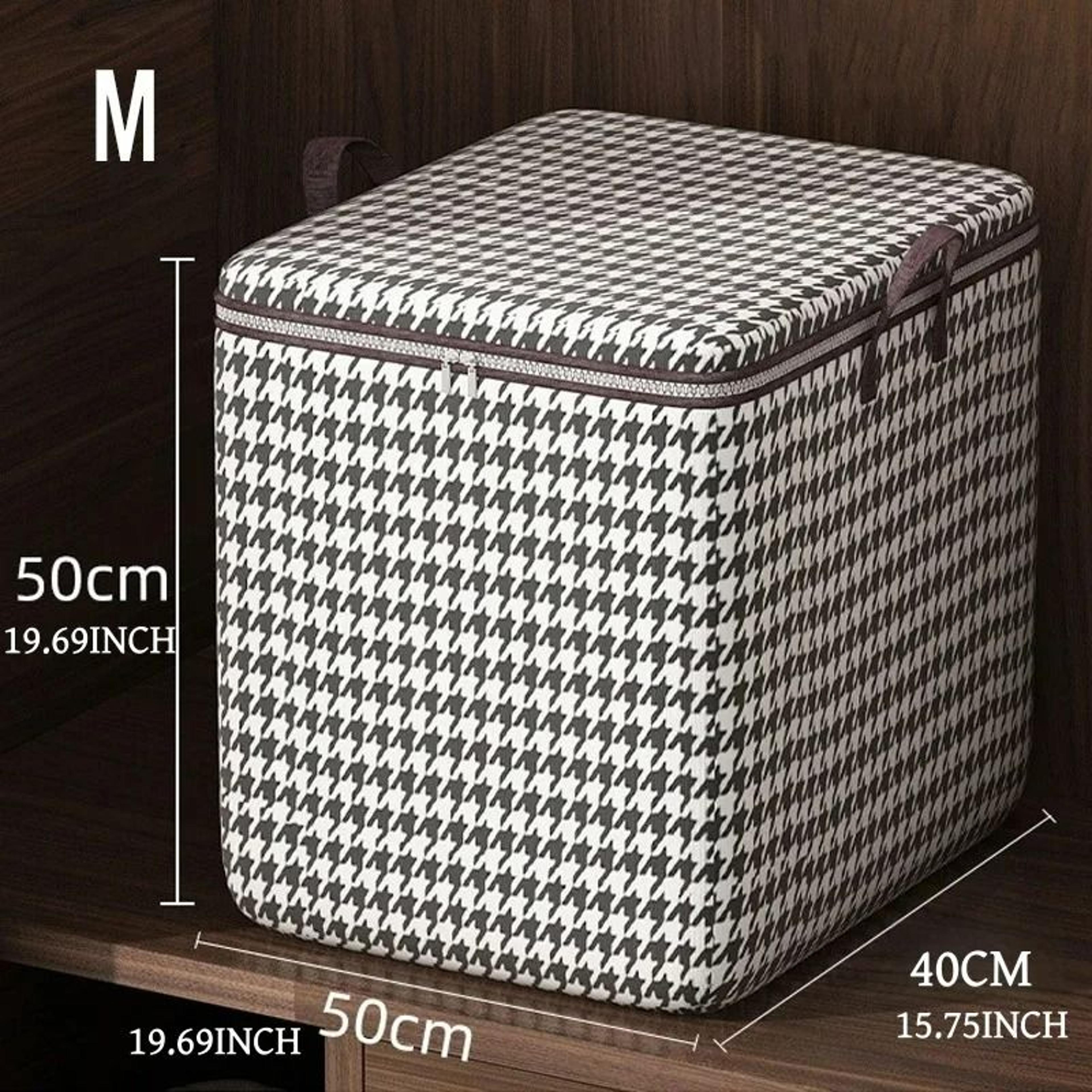 Houndstooth Foldable Bedding And Clothes Organizer 1