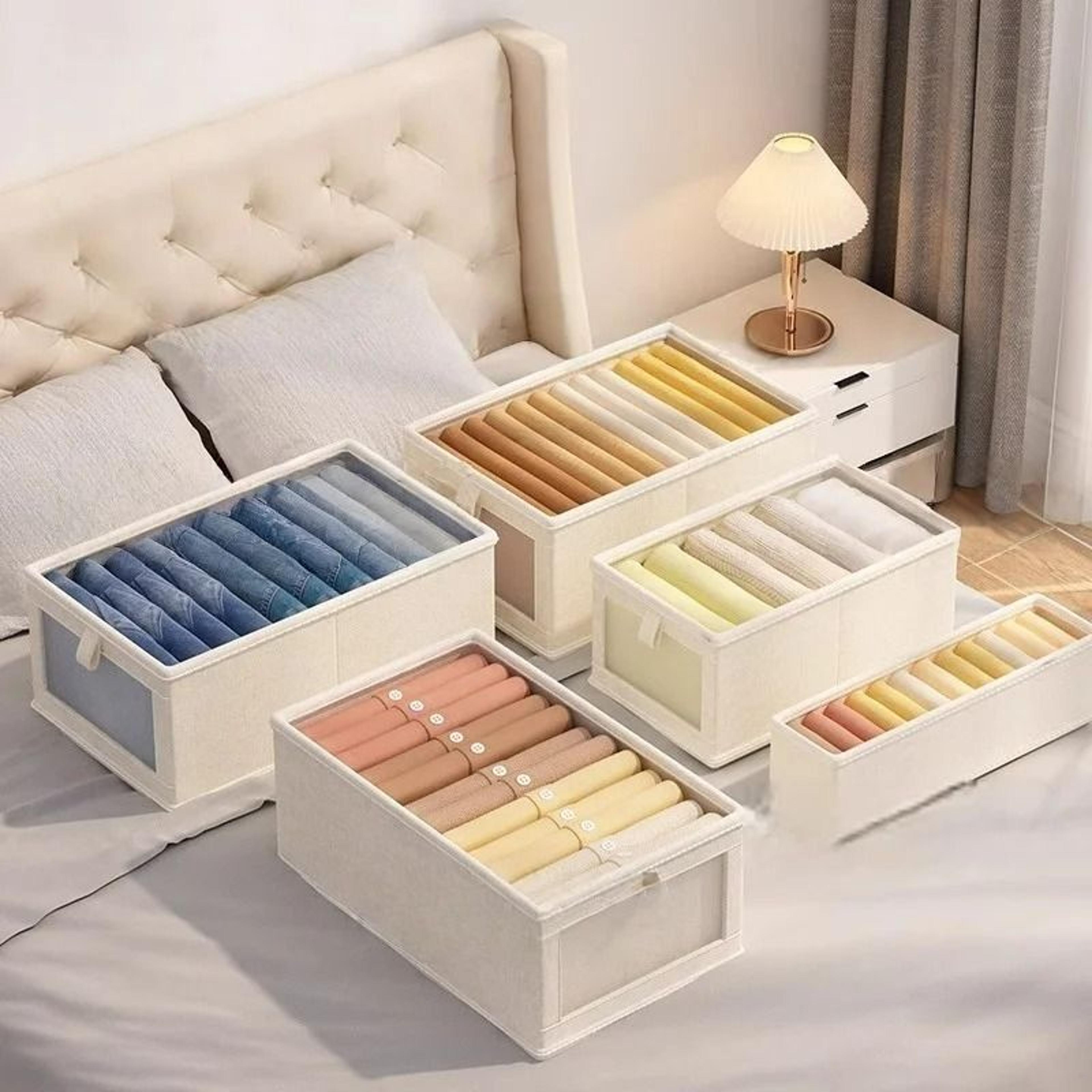 Foldable Covered Closet Clothing Storage Box 4