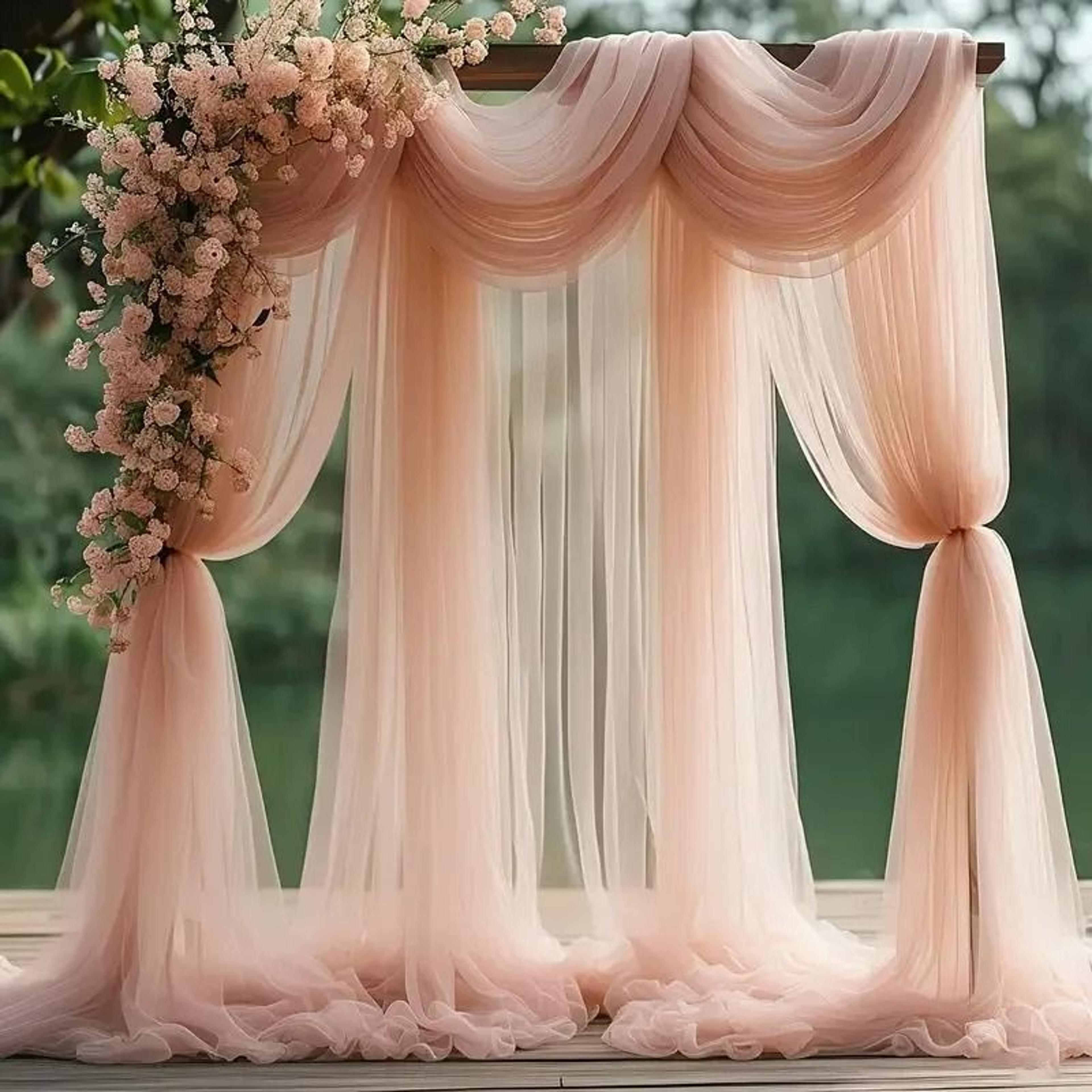 Sheer Gauze Wedding Arch Draping Scarf 9