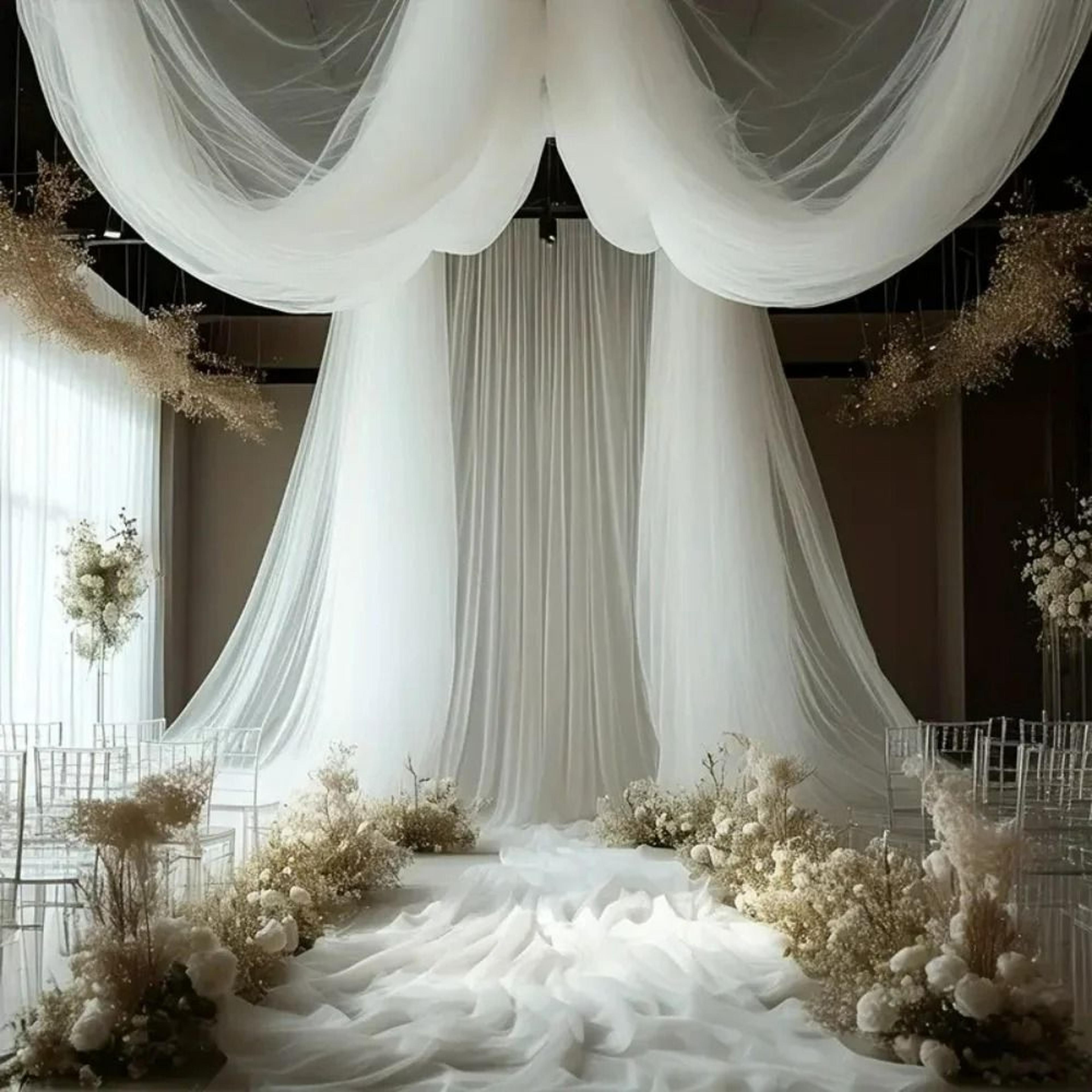 Sheer Gauze Wedding Arch Draping Scarf 8