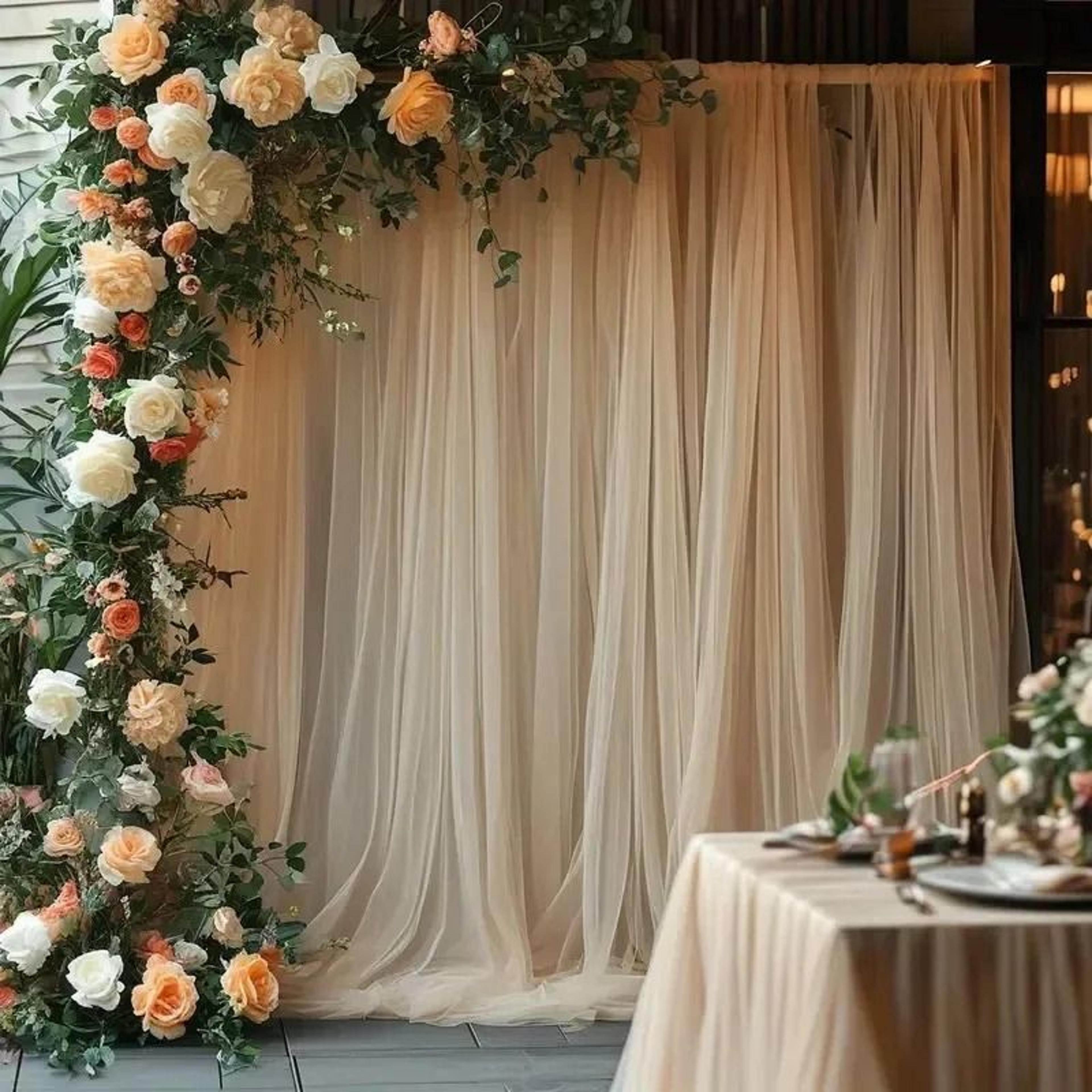 Sheer Gauze Wedding Arch Draping Scarf 3
