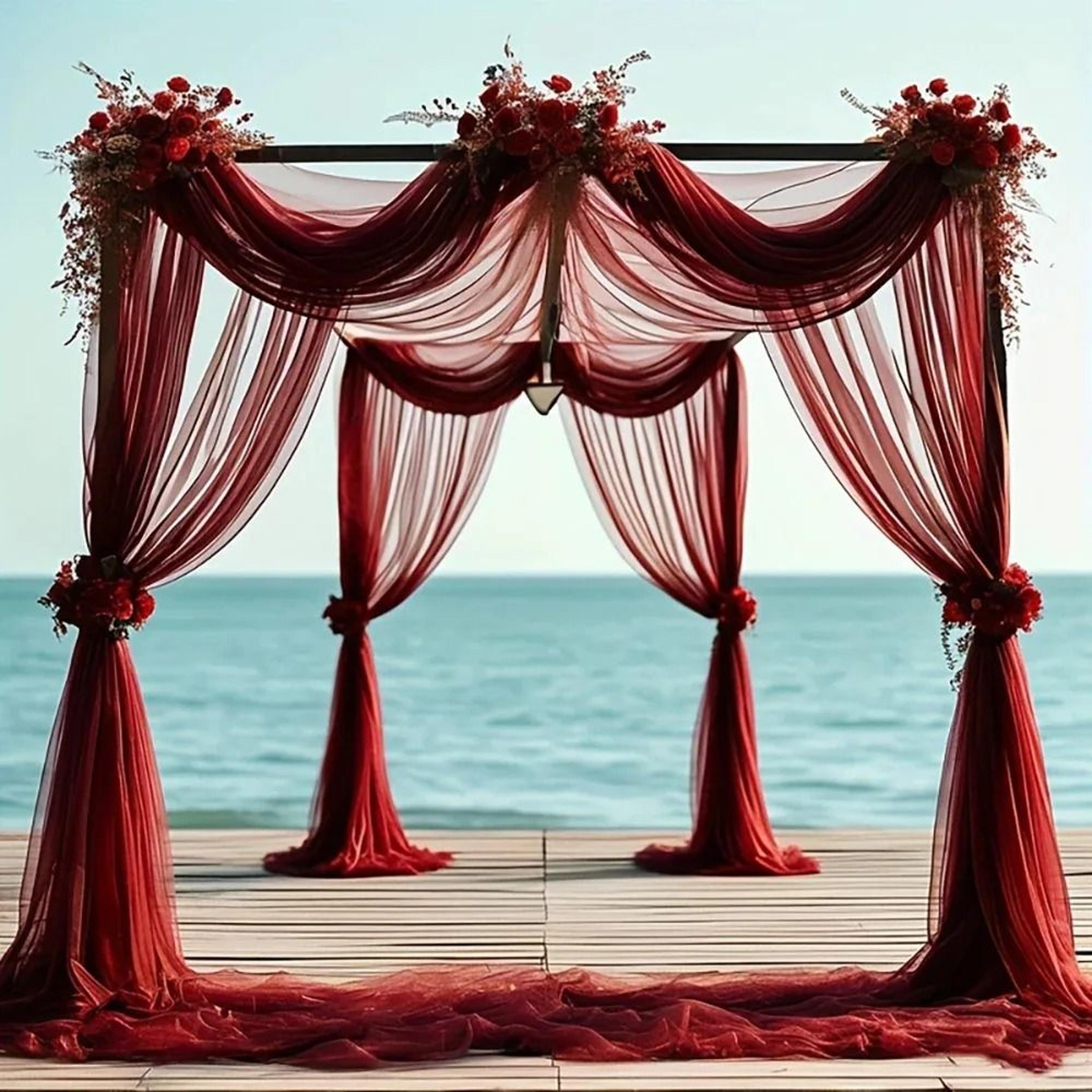 Sheer Gauze Wedding Arch Draping Scarf 4