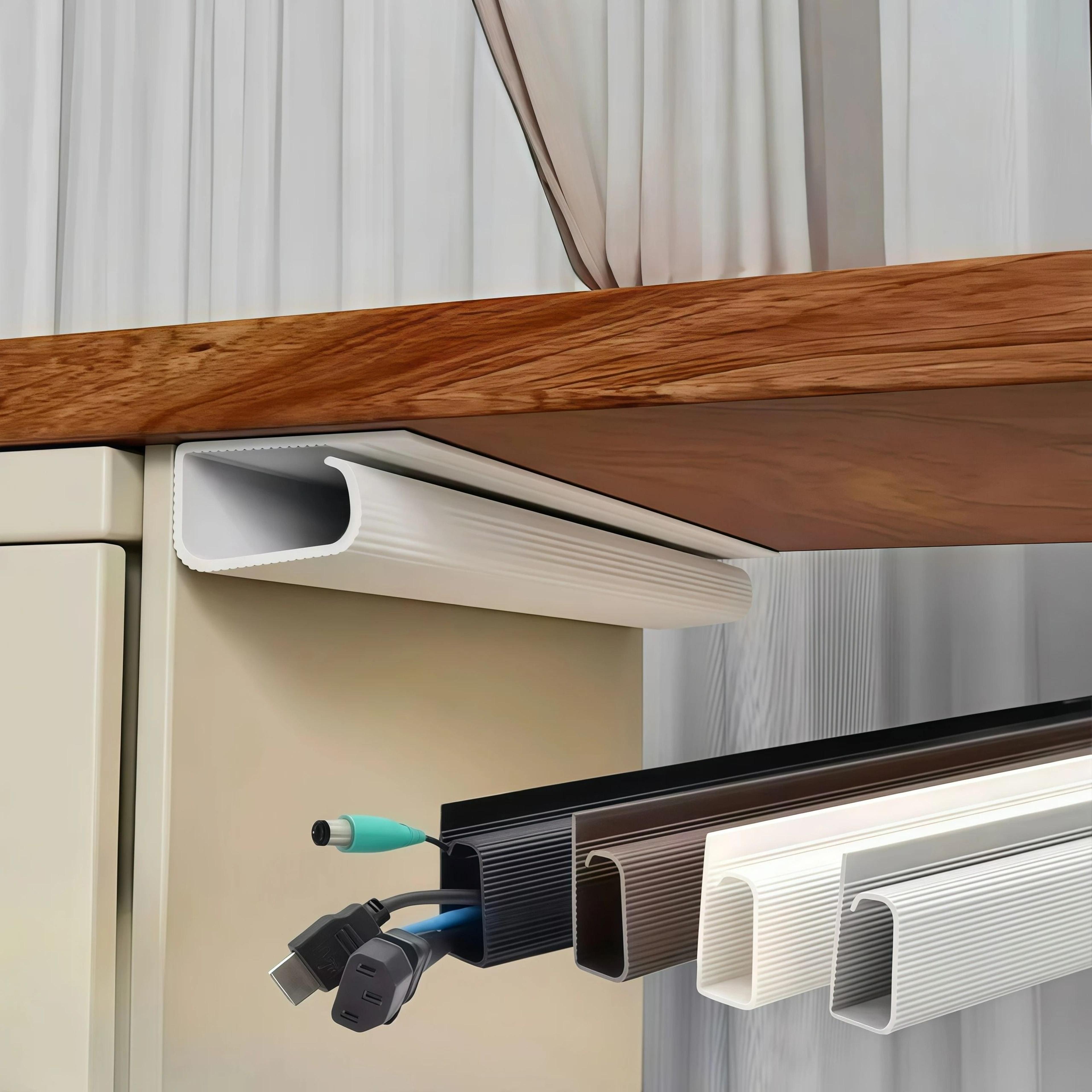 Self Adhesive Under Desk Cable Organizer Raceway 0