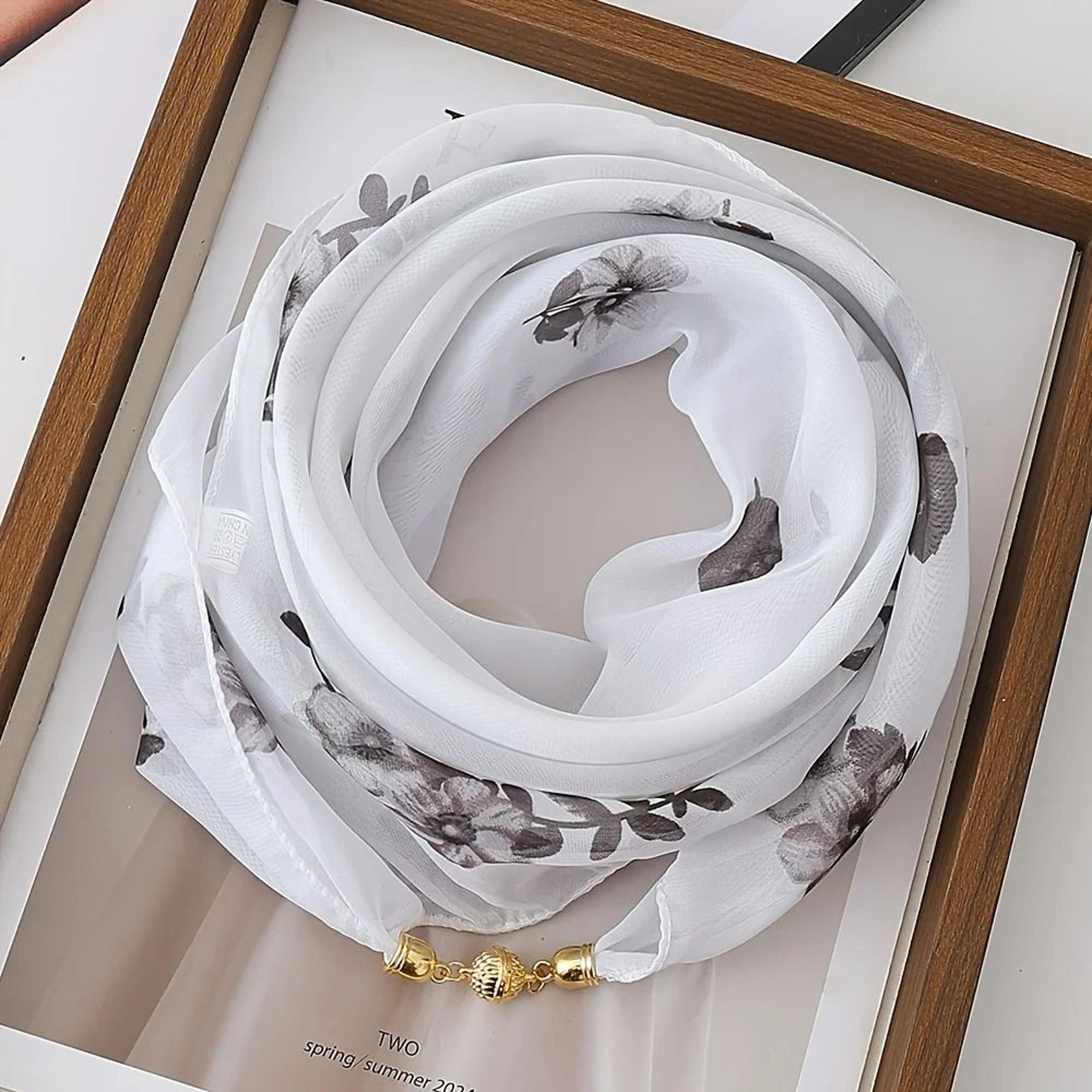 Lightweight Chiffon Hair And Neck Scarf For Women 2