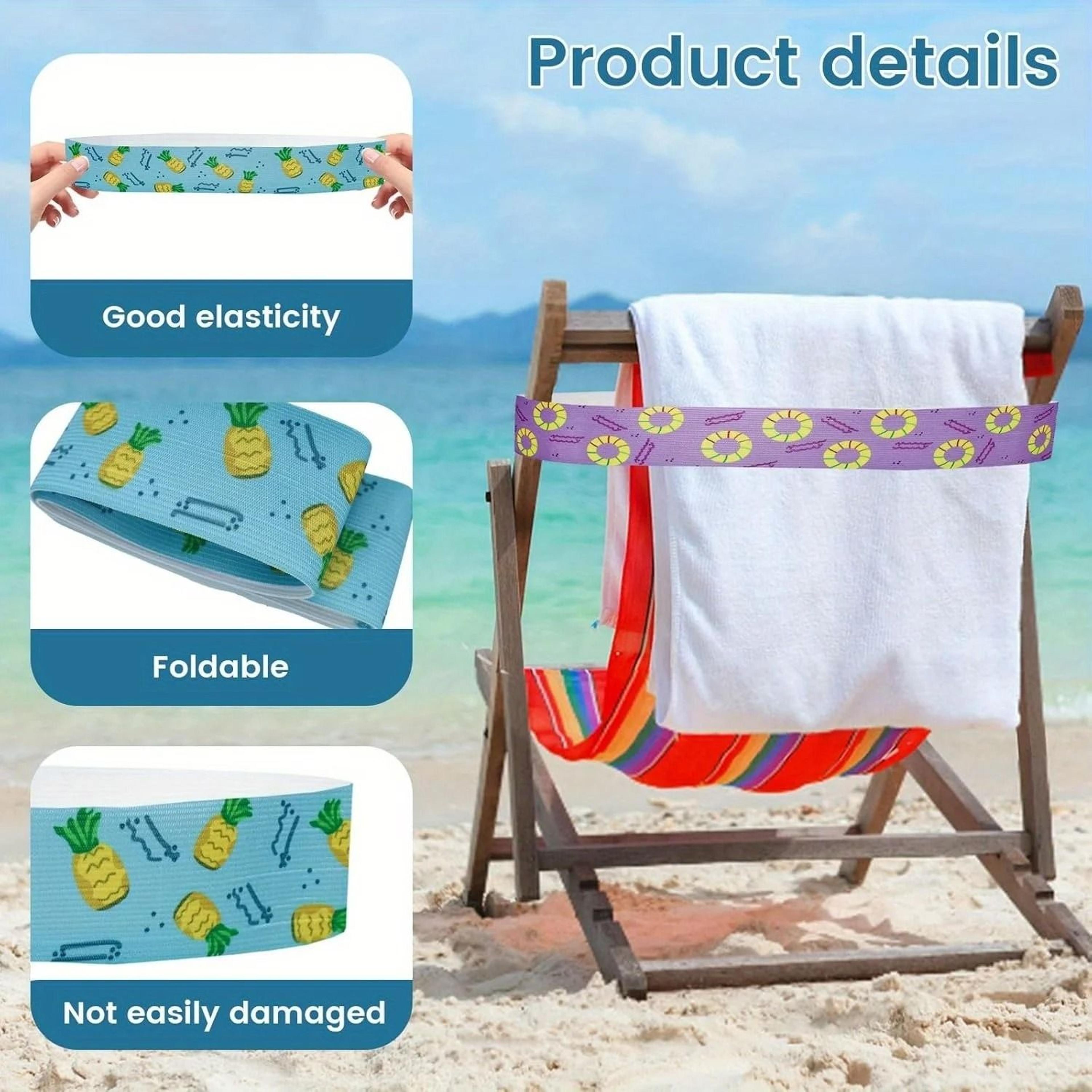5 Piece Elastic Beach Towel Bands For Lounge Chairs 2