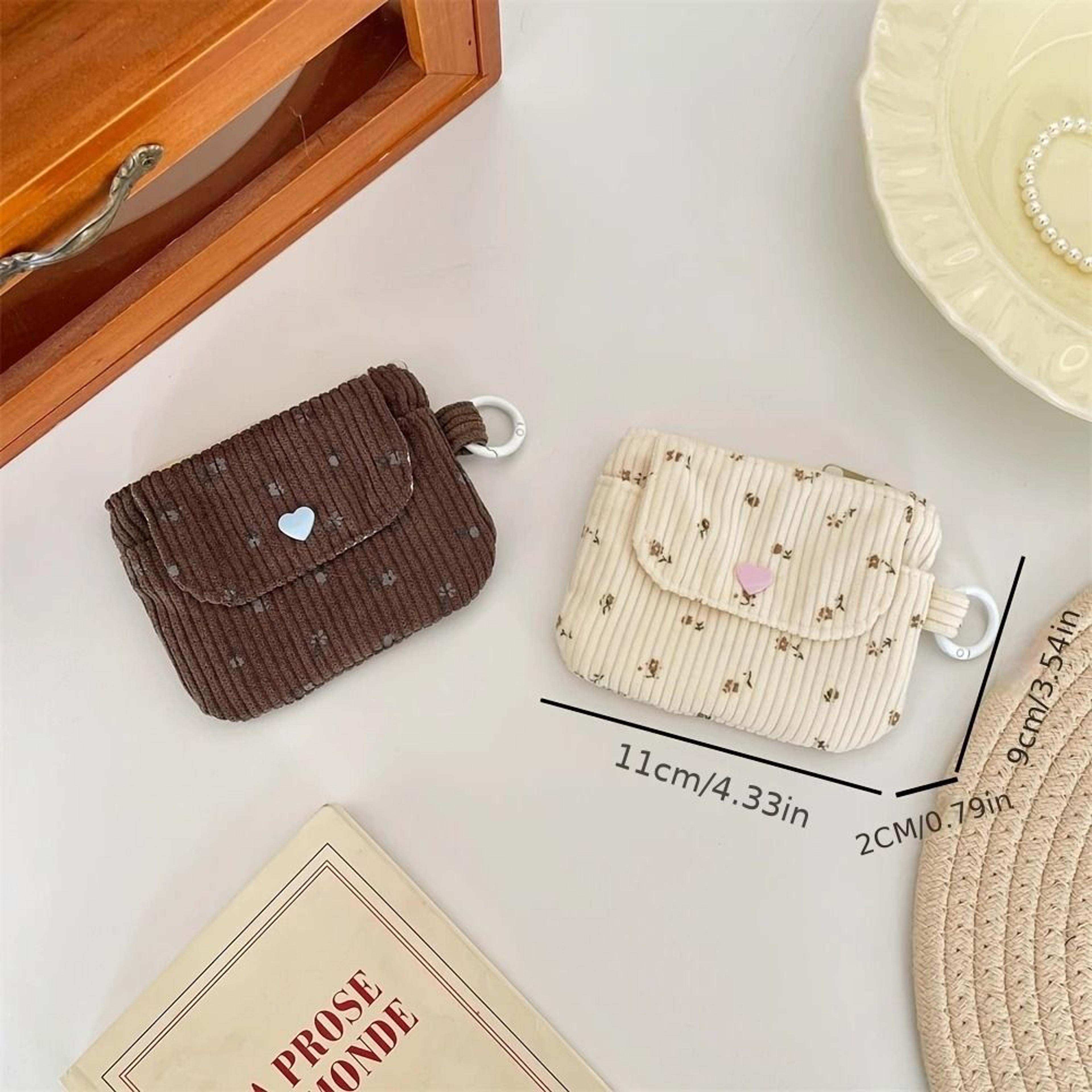 Corduroy Zipper Coin Purse And Card Holder 5