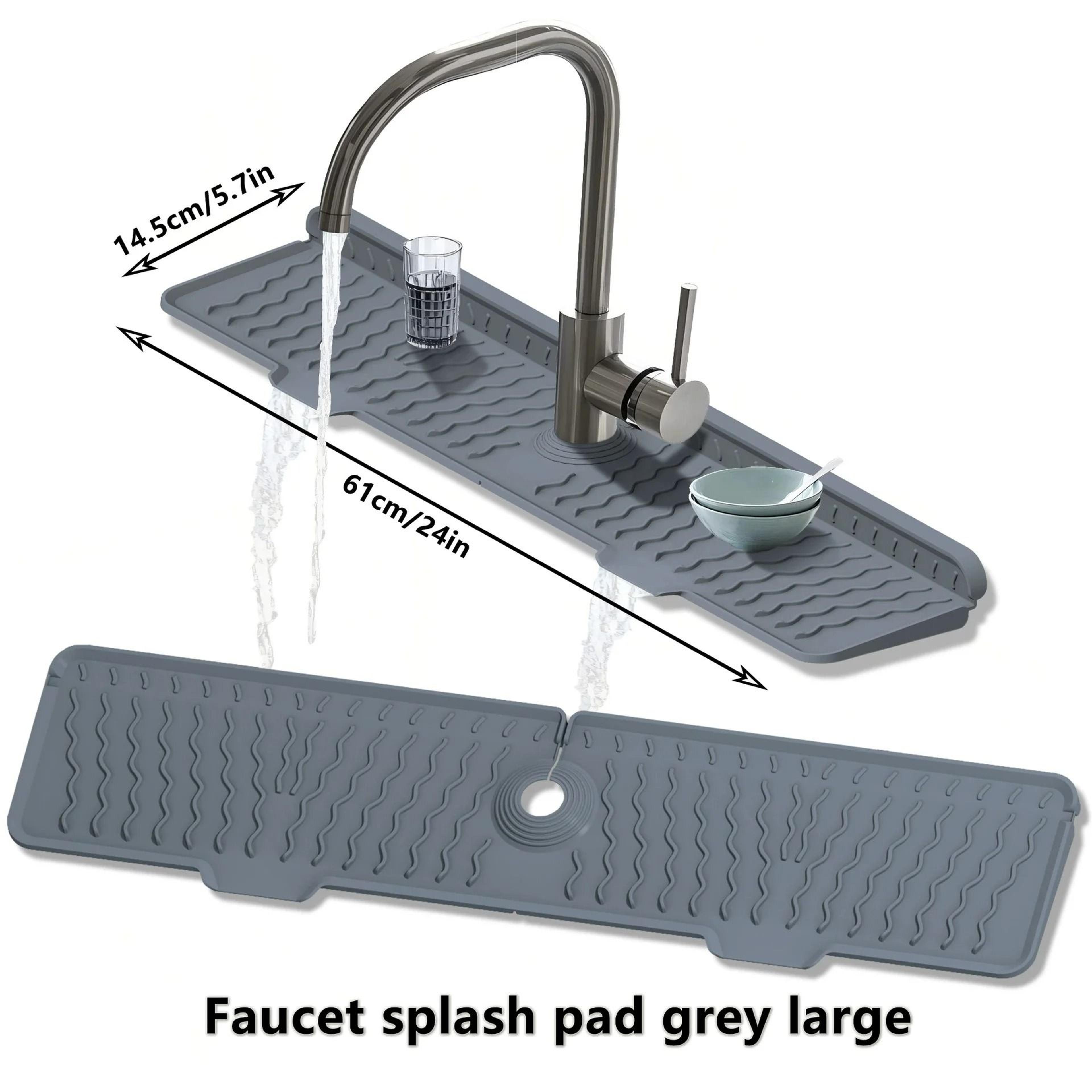 Long Kitchen Sink Faucet Splash Guard Mat 7