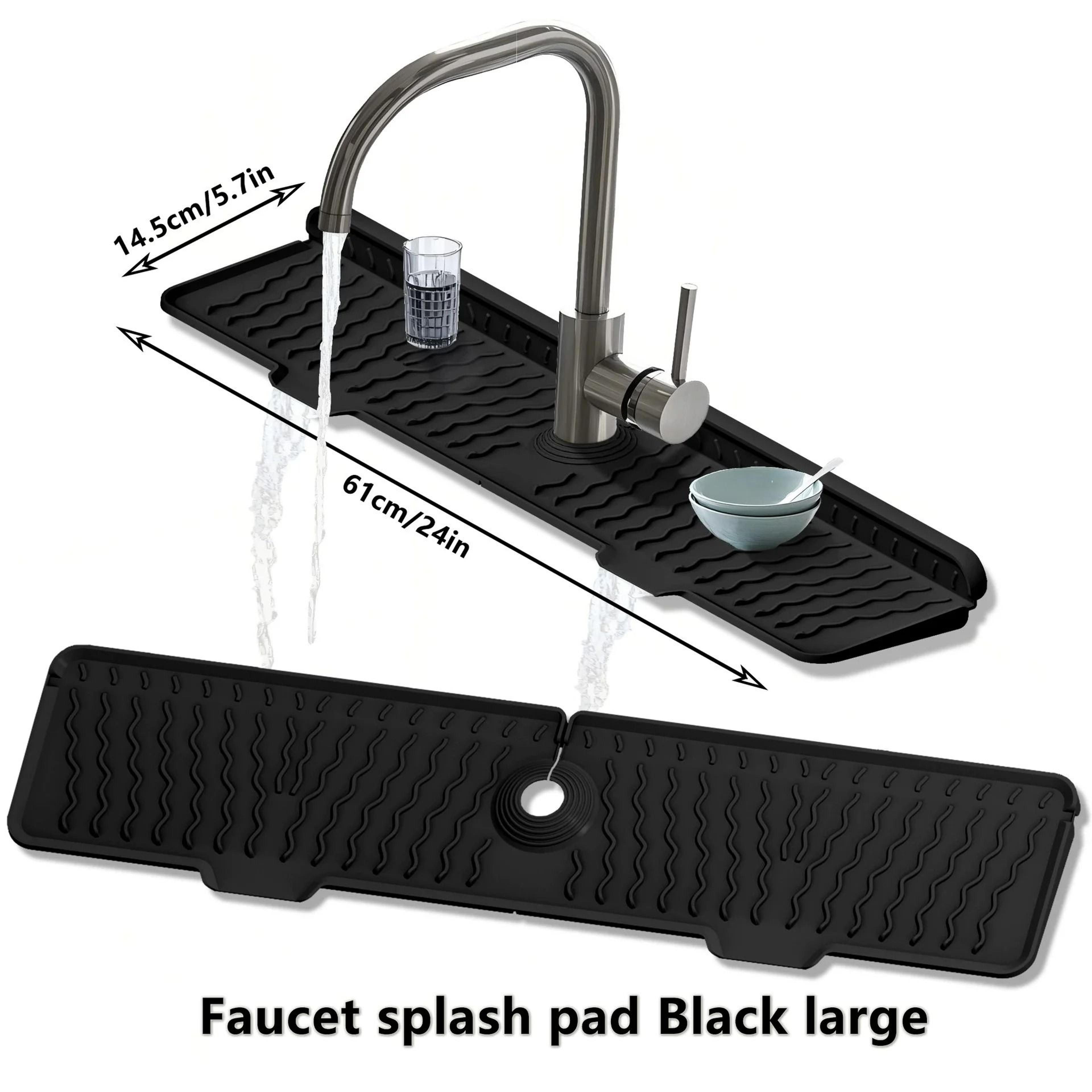Long Kitchen Sink Faucet Splash Guard Mat 9