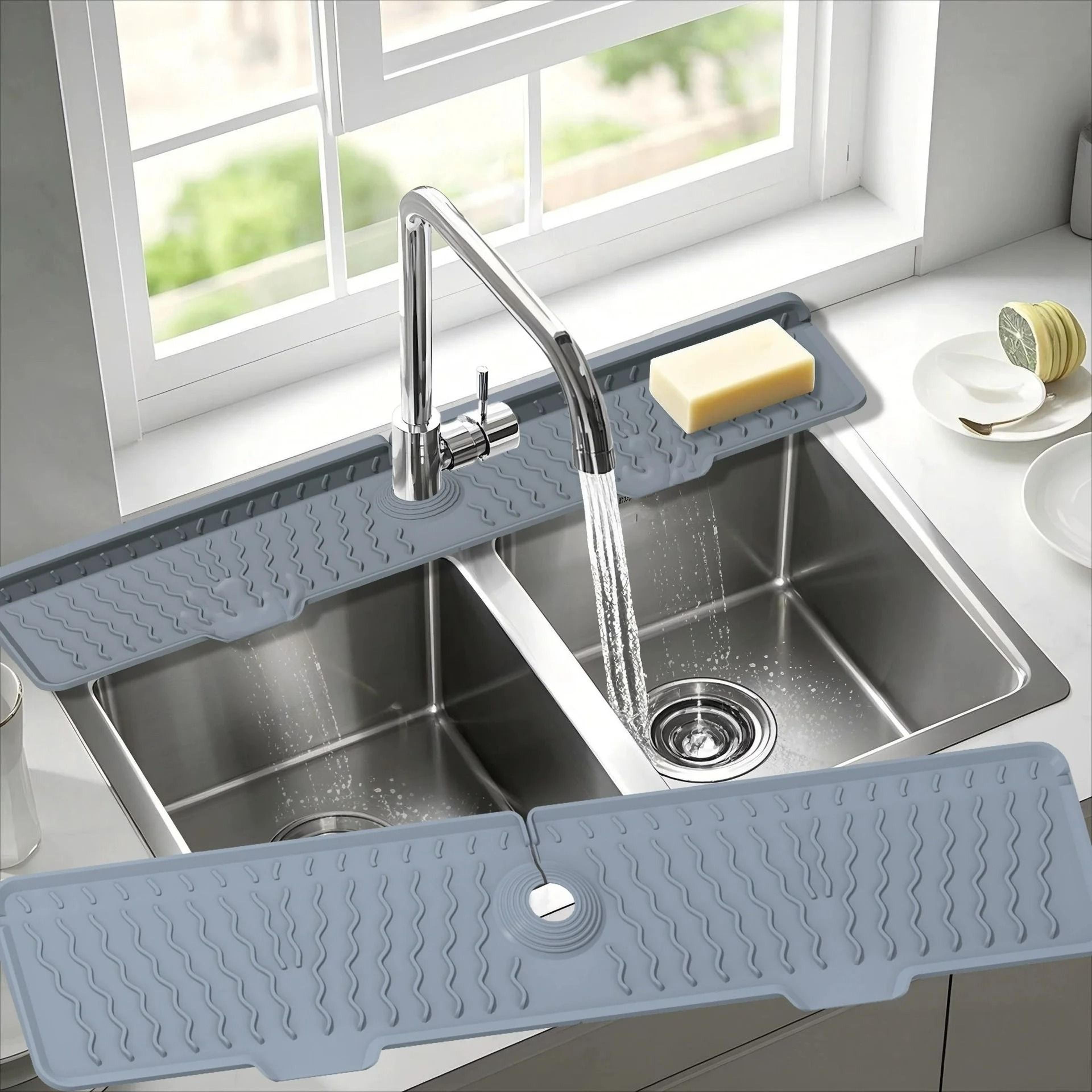 Long Kitchen Sink Faucet Splash Guard Mat 3