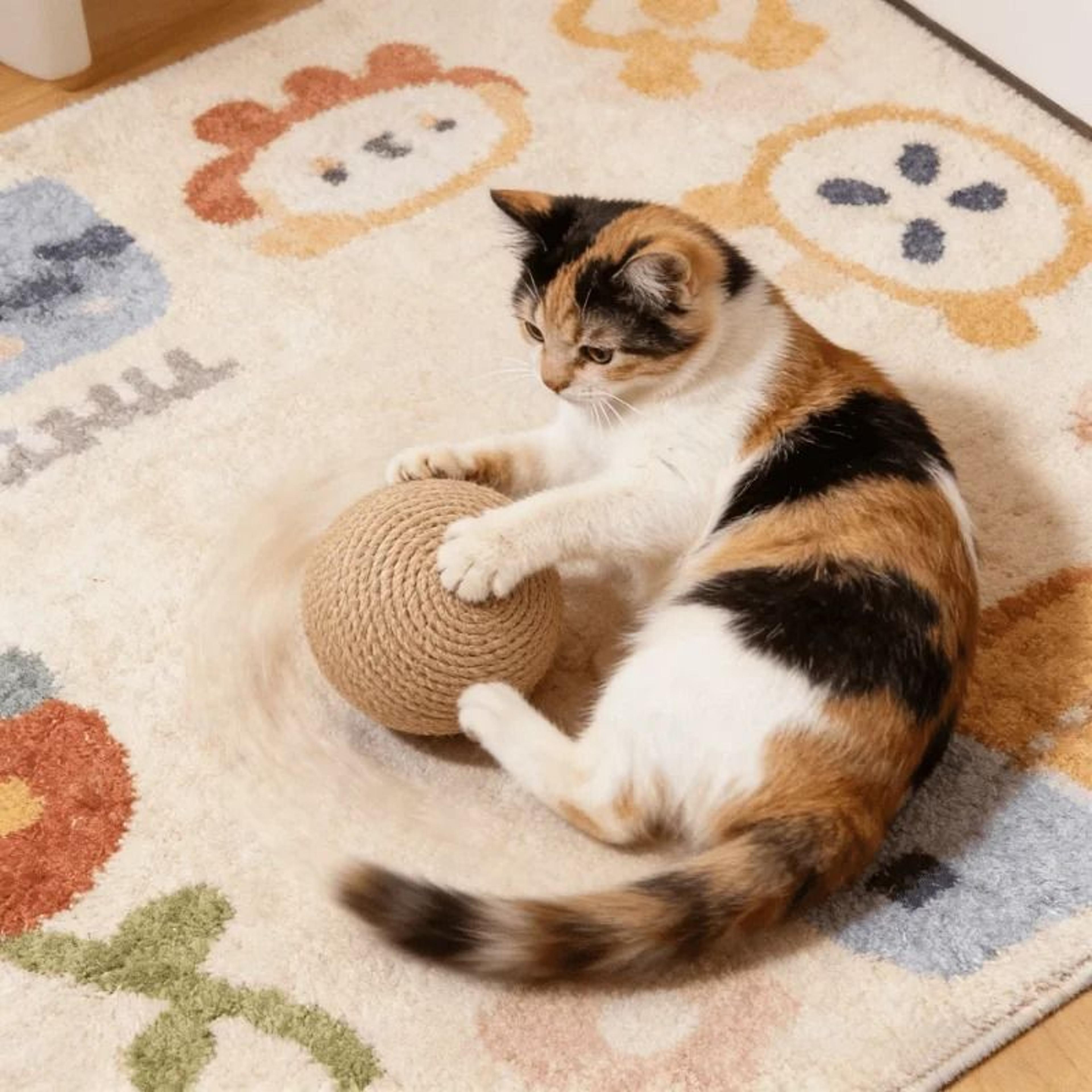 Natural Sisal Interactive Cat Scratching Ball Toy 1
