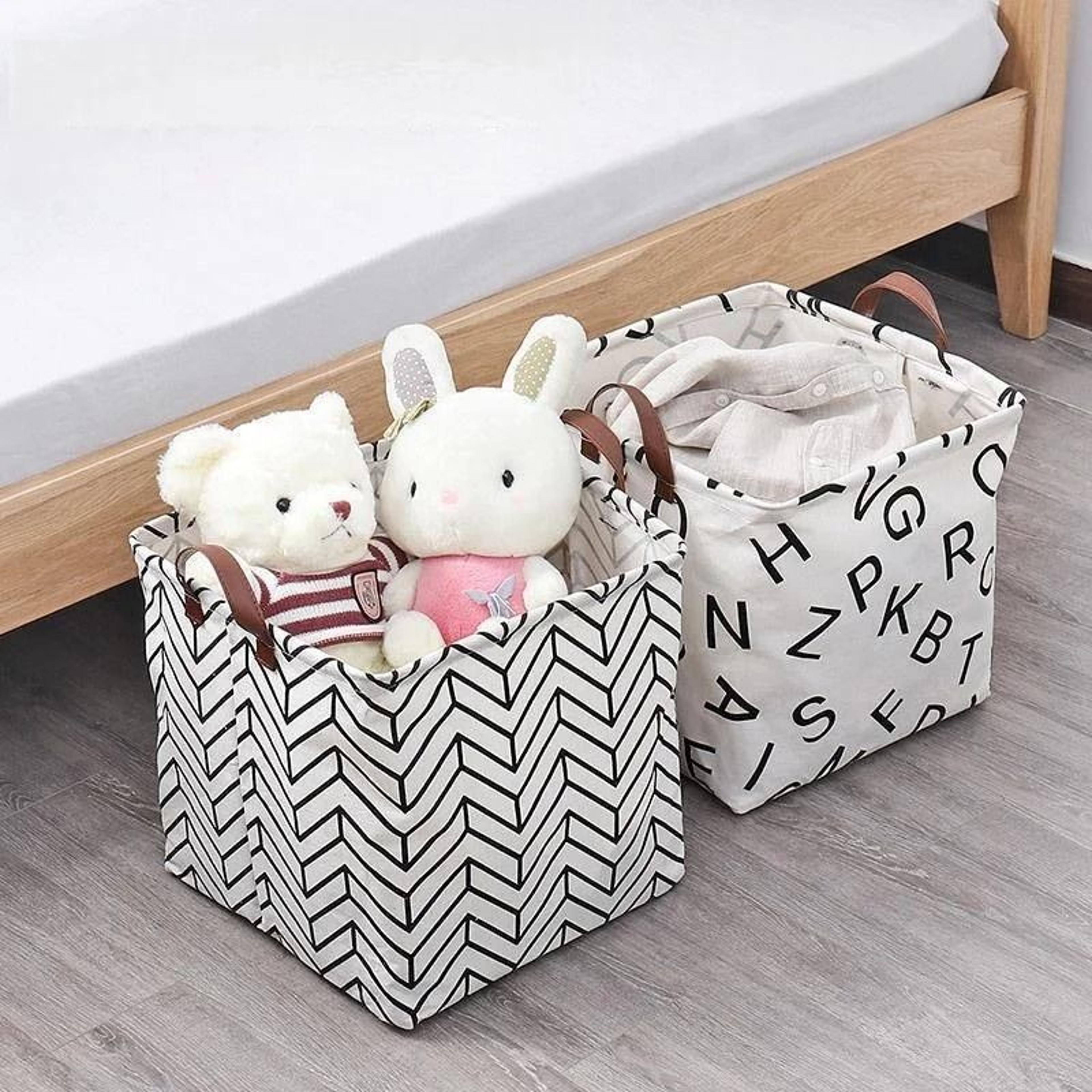 Foldable Cotton Linen Laundry Hamper And Storage Basket 1