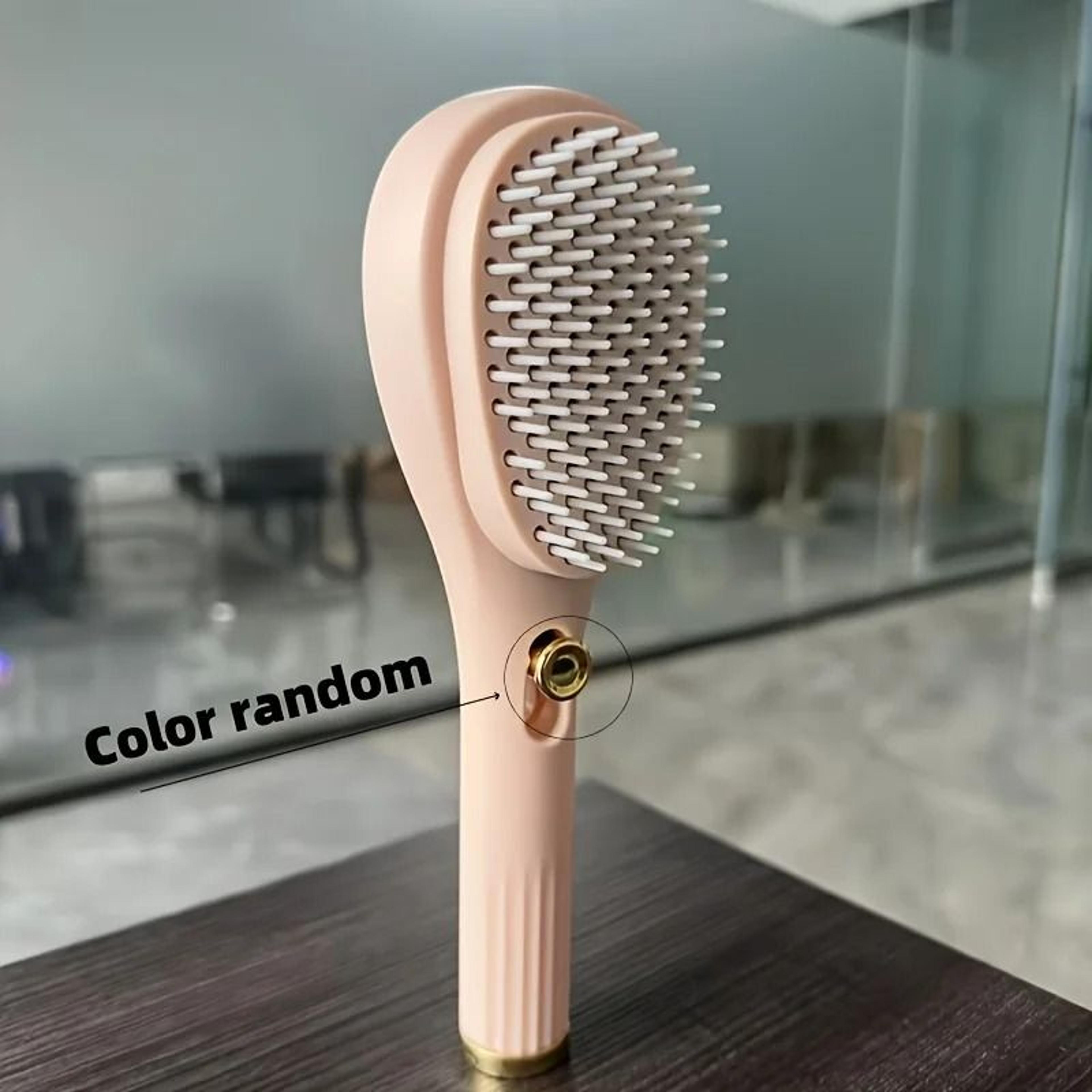 Retractable Self Cleaning Anti Static Hair Brush 6