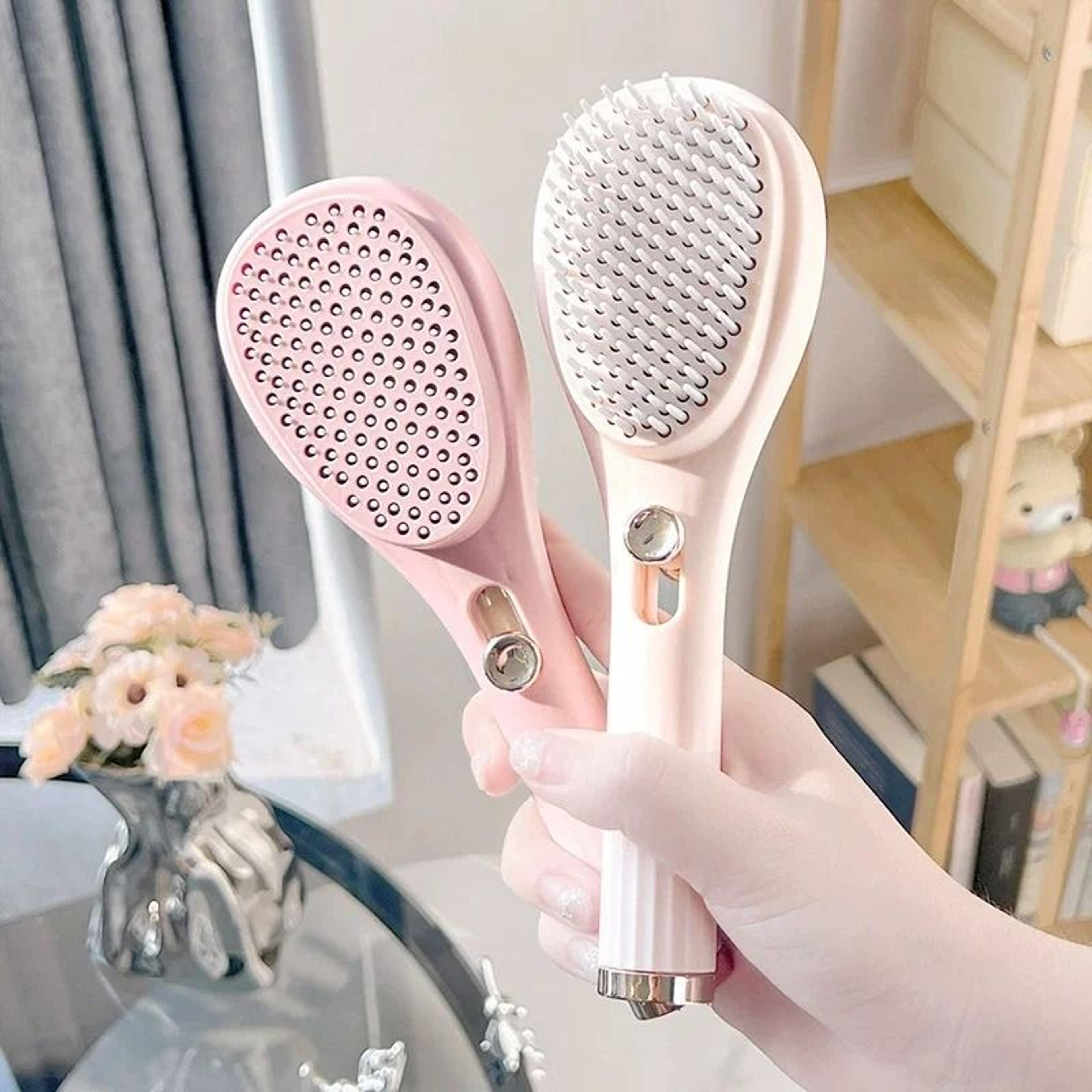 Retractable Self Cleaning Anti Static Hair Brush 2