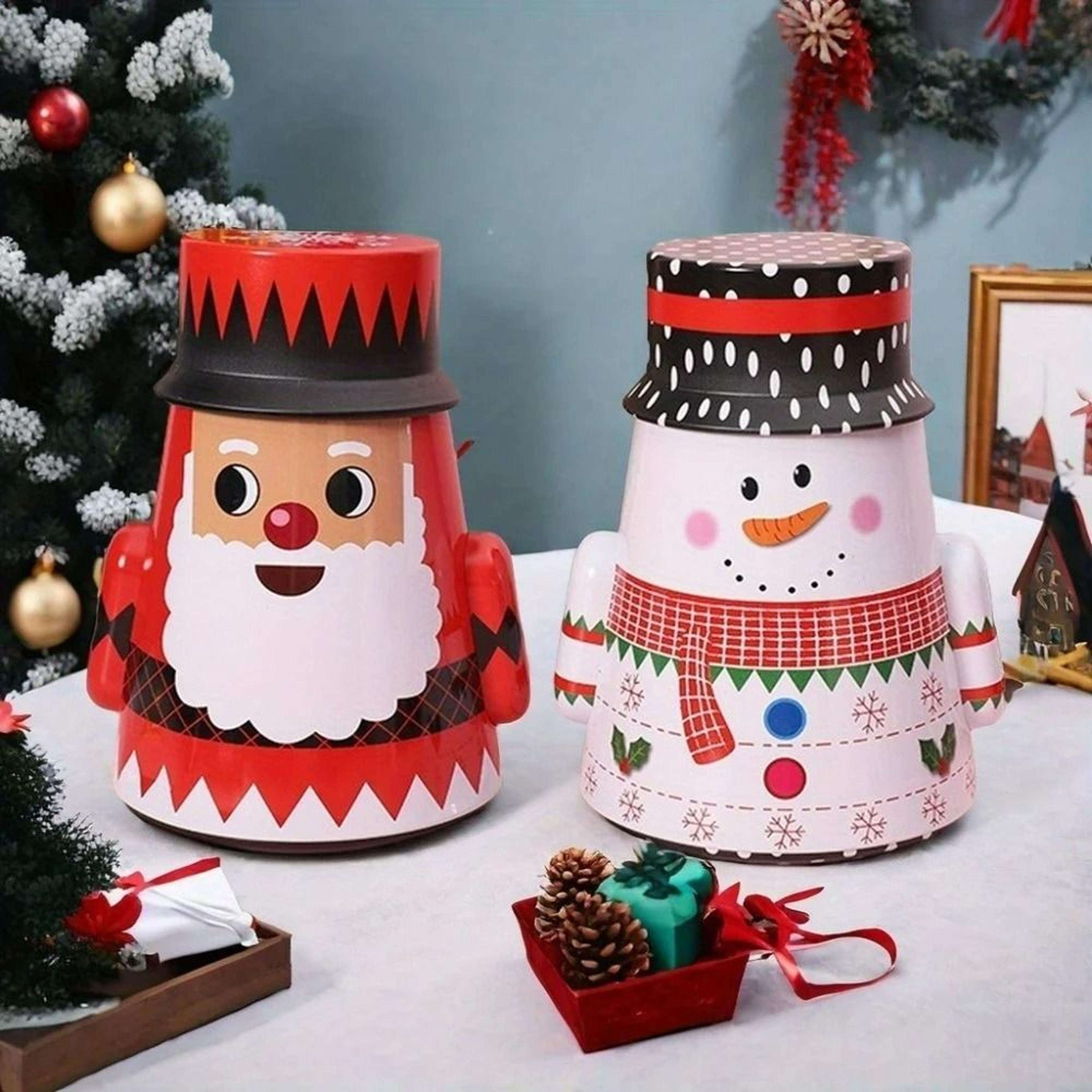 Festive Christmas Cookie Tin Gift Box Set With Lids And Ribbon 3