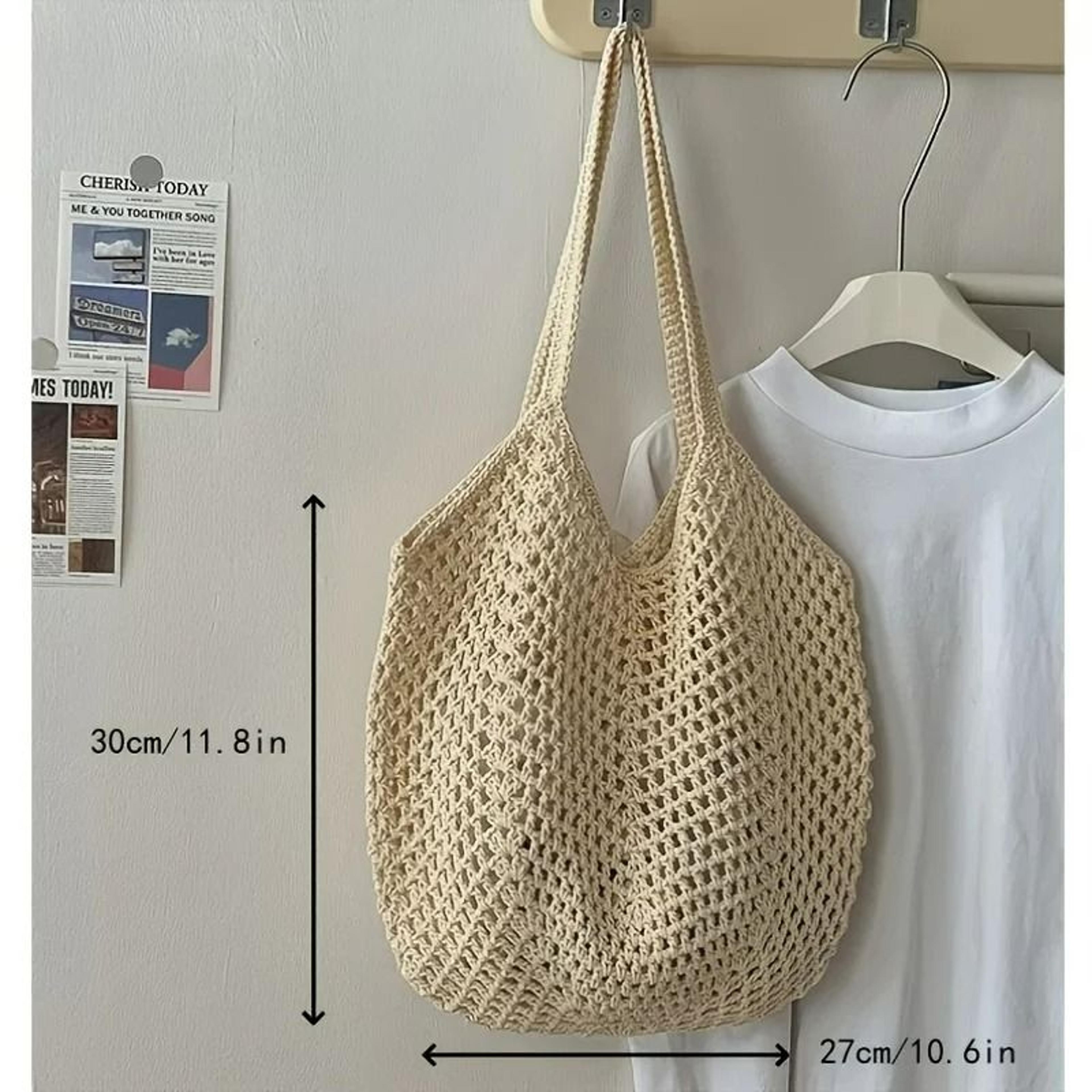 Woven Mesh Summer Beach Tote Bag 5