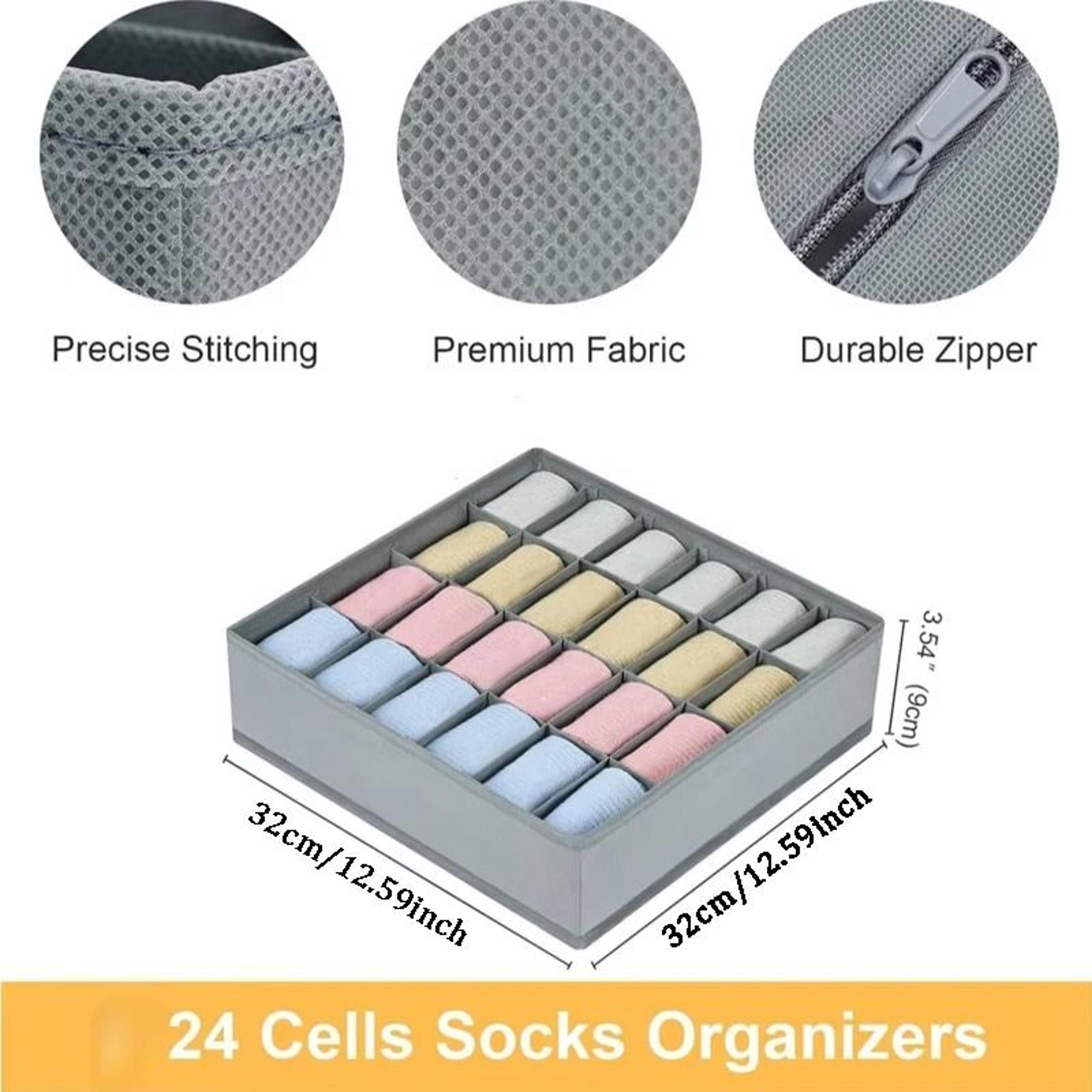 24 Cell Collapsible Sock Drawer Organizer 4
