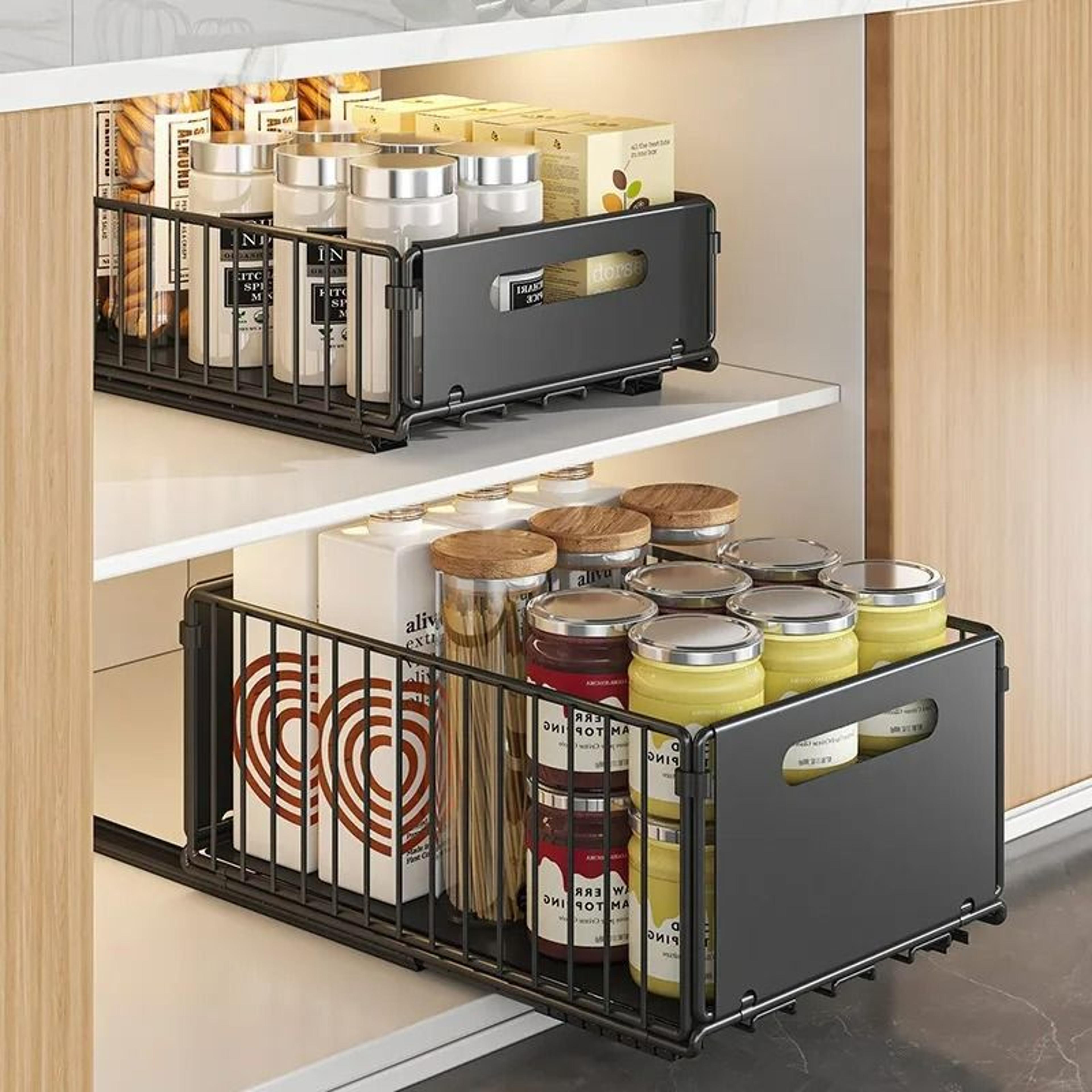 No Drill Pull Out Kitchen Storage Rack 3