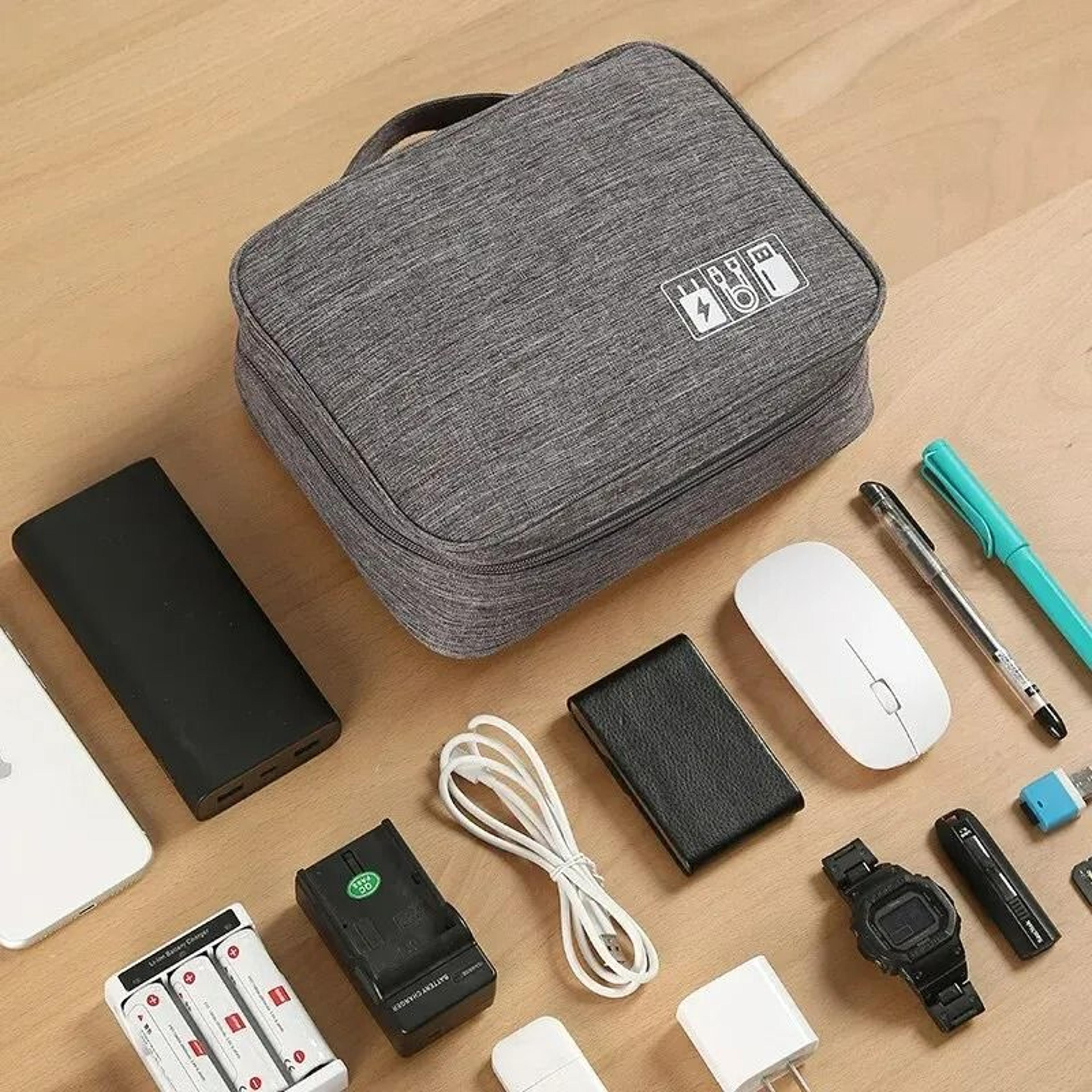 multi section power bank travel organizer