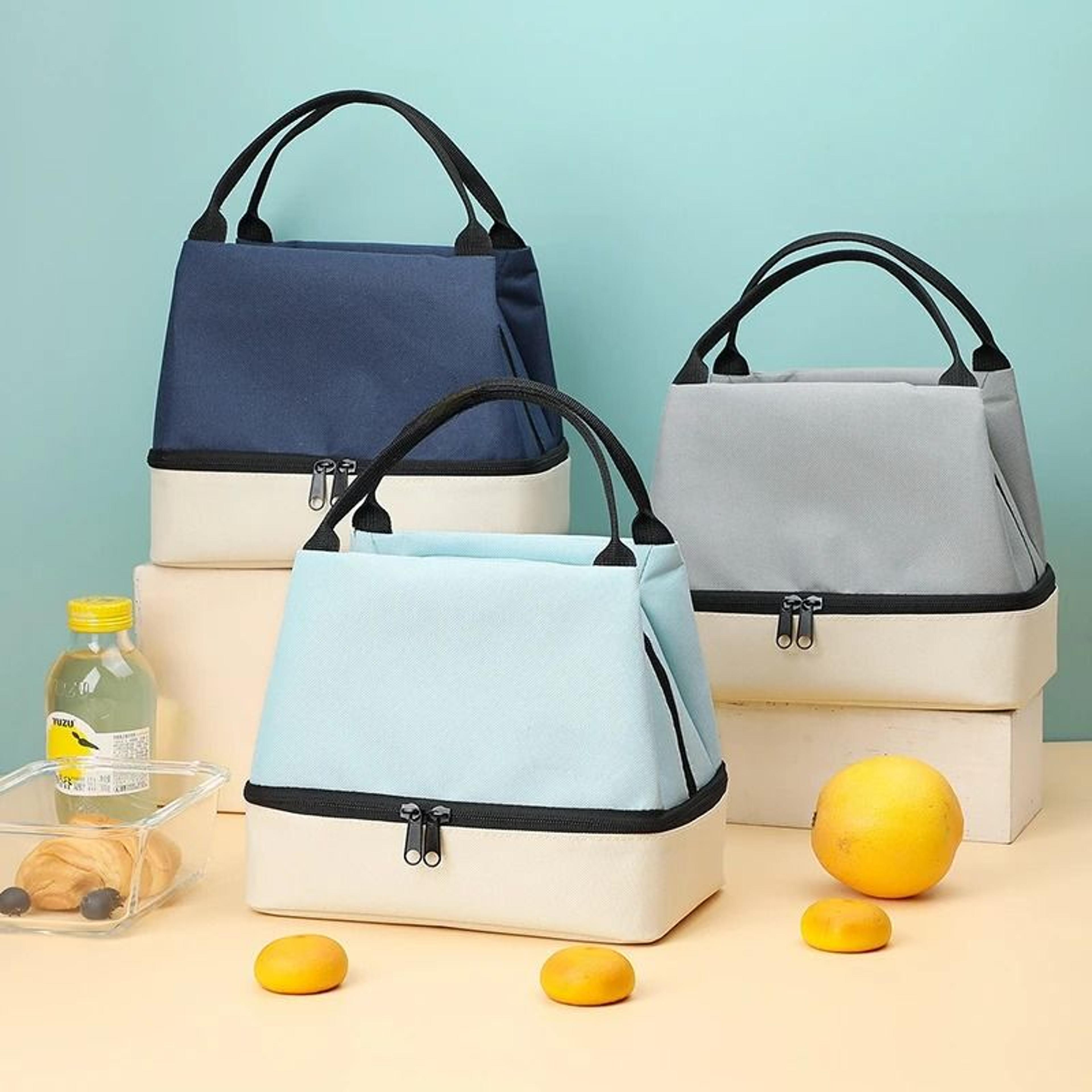 Large Capacity Double Layer Insulated Lunch Bag 1