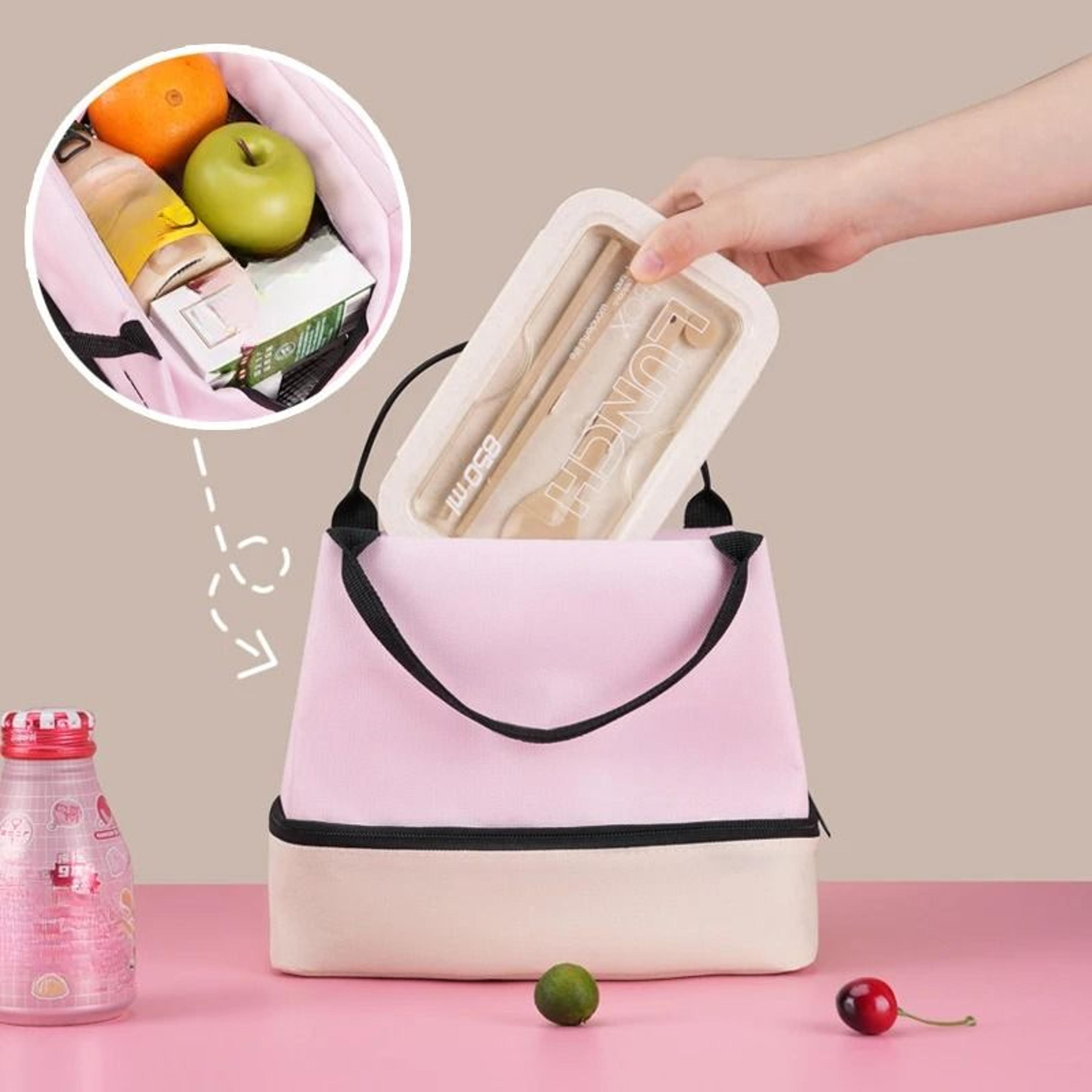 Large Capacity Double Layer Insulated Lunch Bag 2