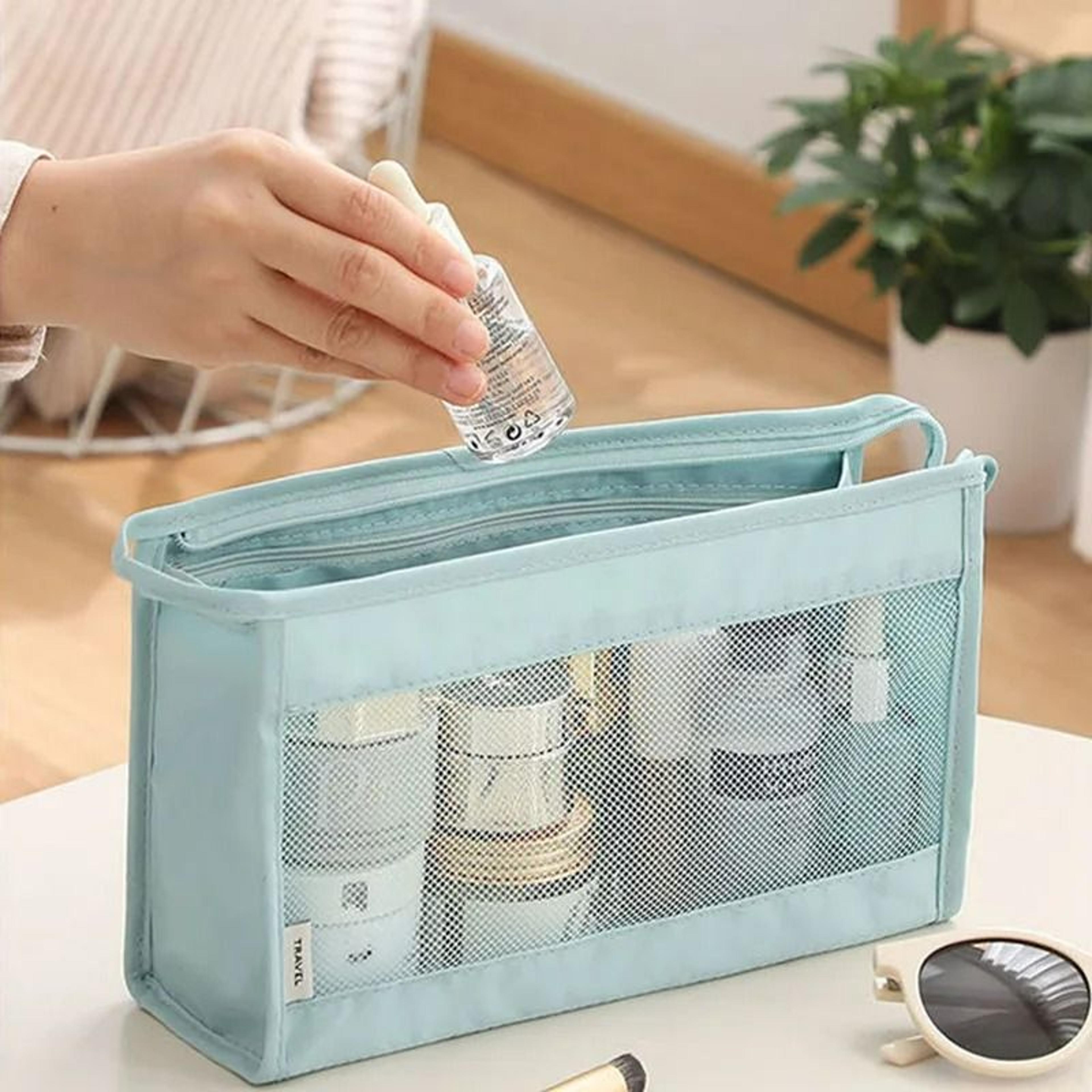 Large Capacity Visible Grid Travel Toiletry Bag 1