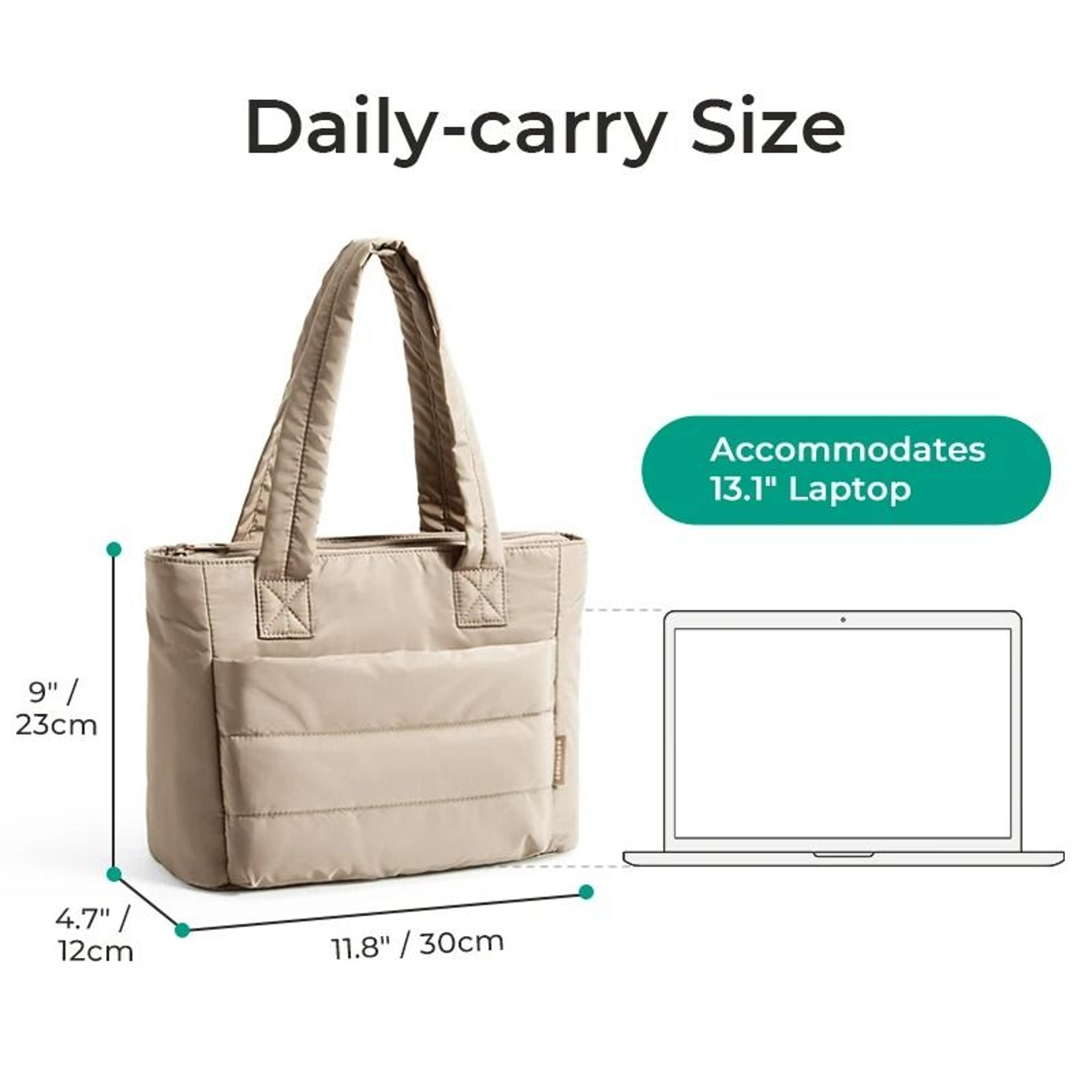 Lightweight Compartmented Puffy Shoulder Tote 5