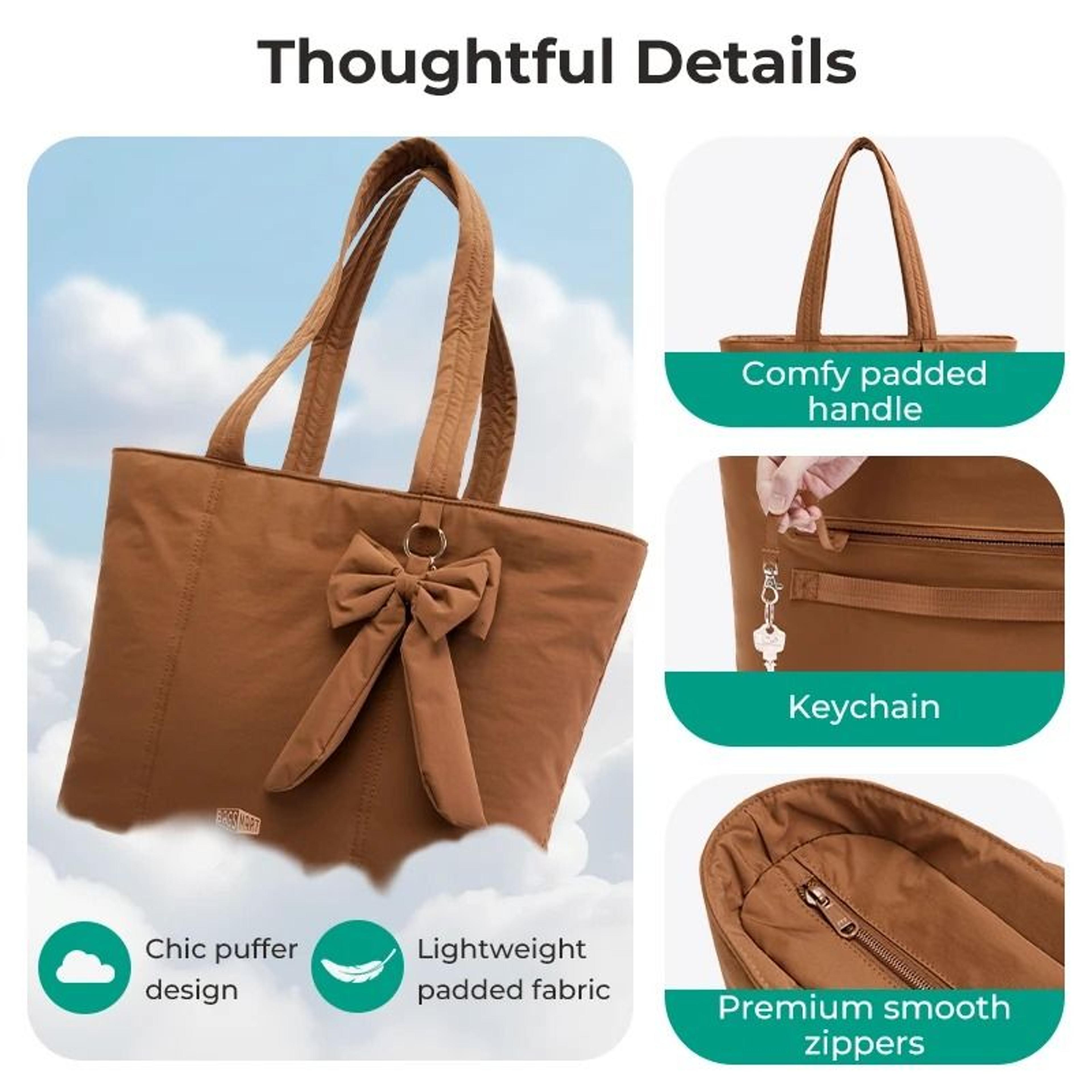 Spacious Solid Color Commuter Tote Bag 4