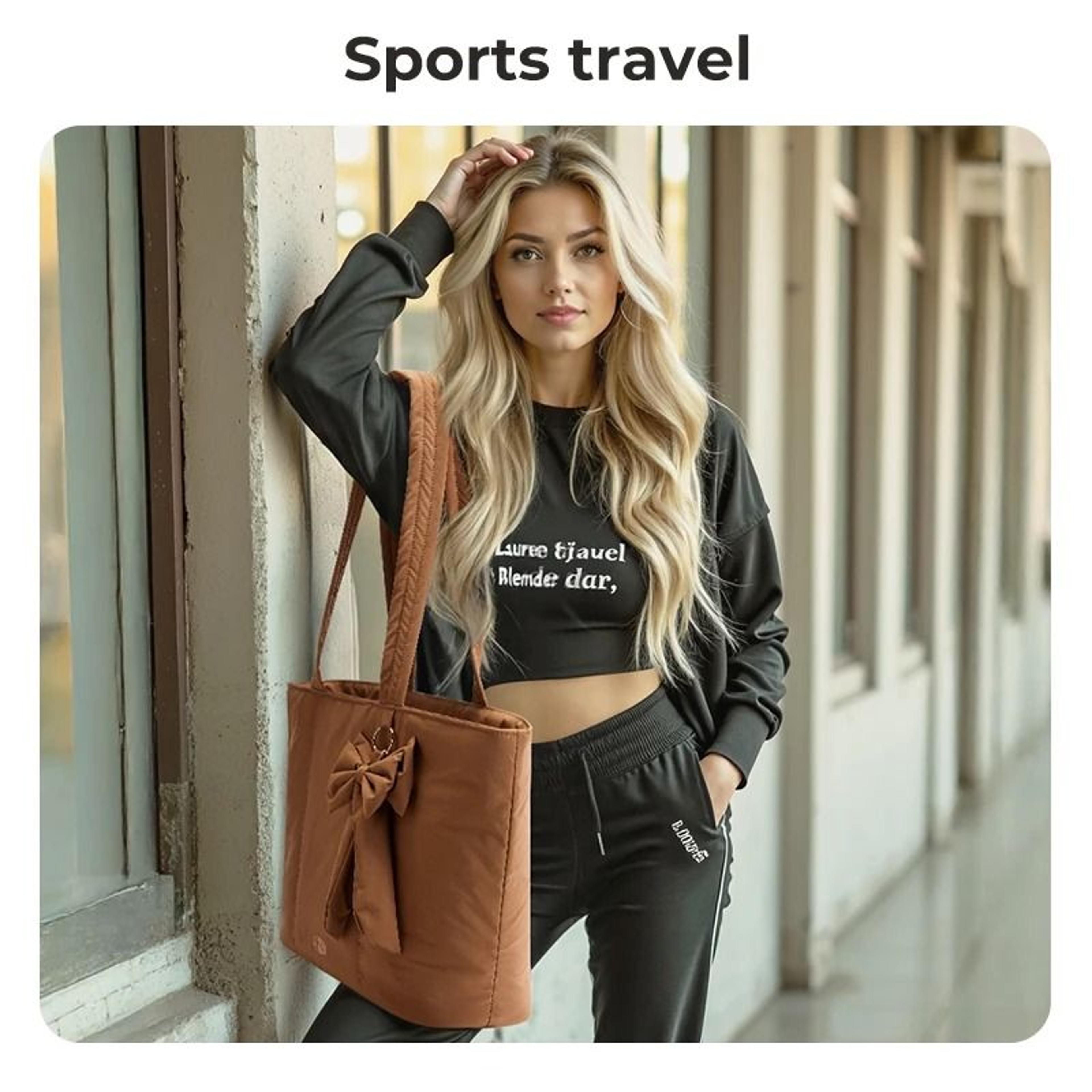 Spacious Solid Color Commuter Tote Bag 6