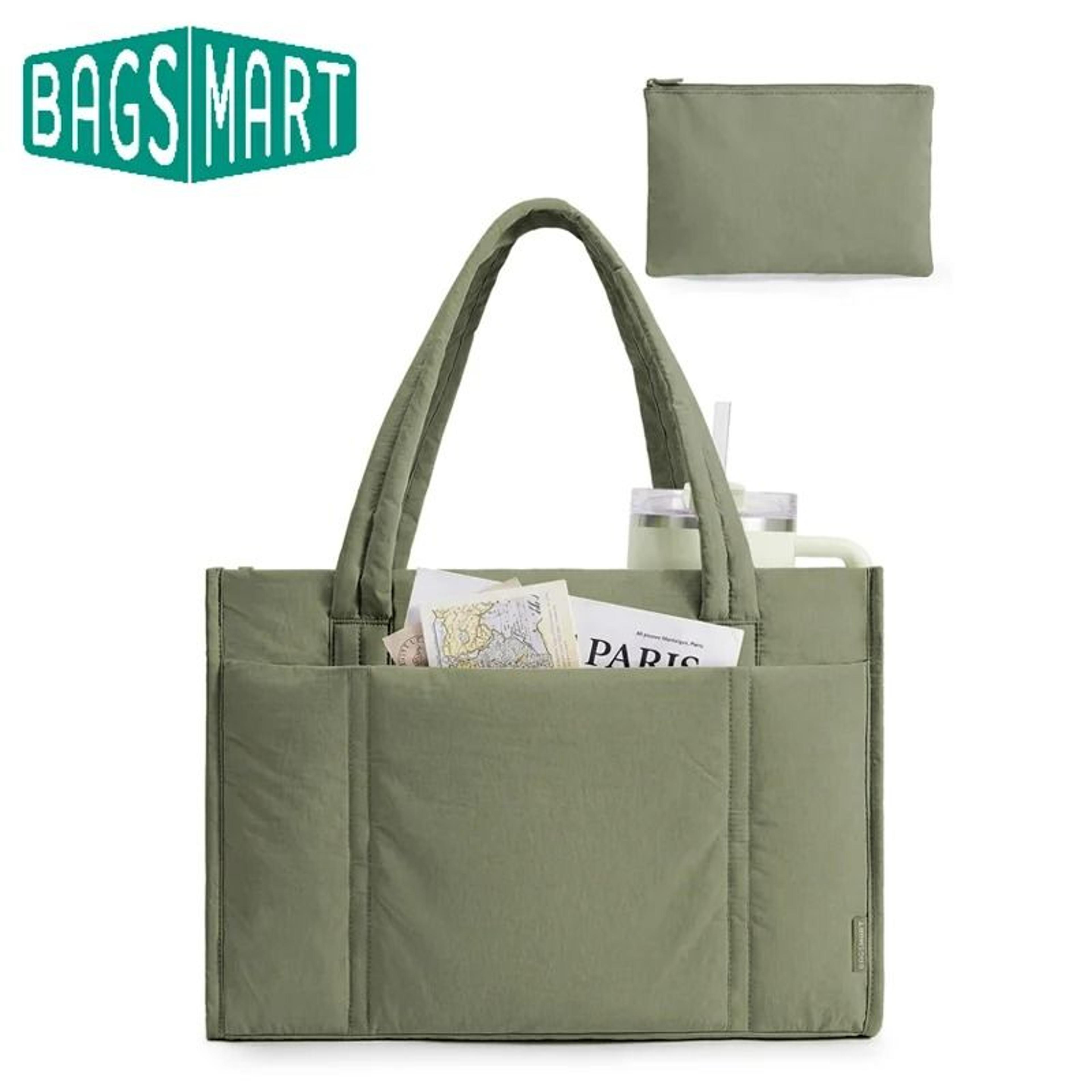 Two Piece Puffy Quilted Work Tote Set 0