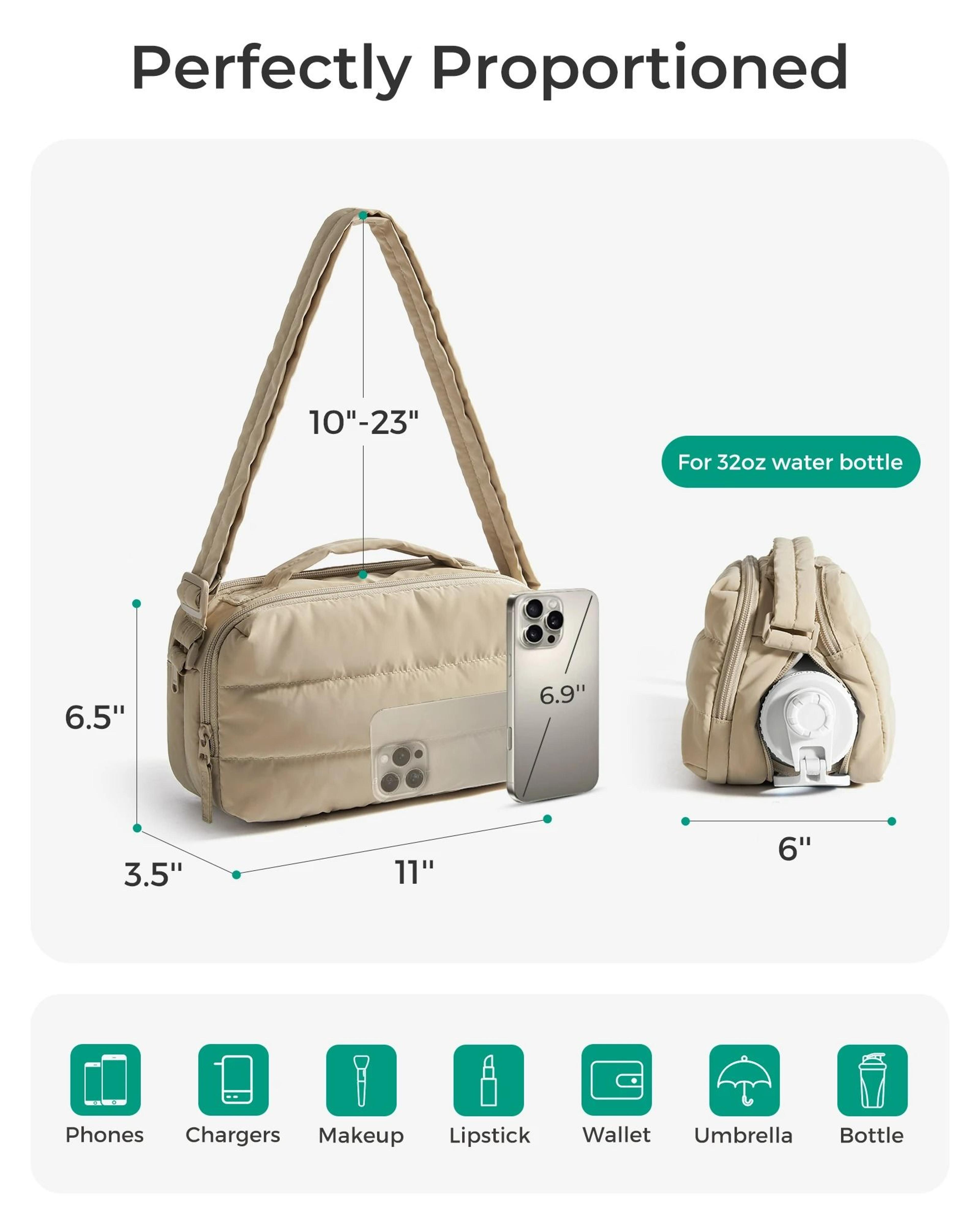 Water Resistant Crossbody Bag With Bottle Pocket 5