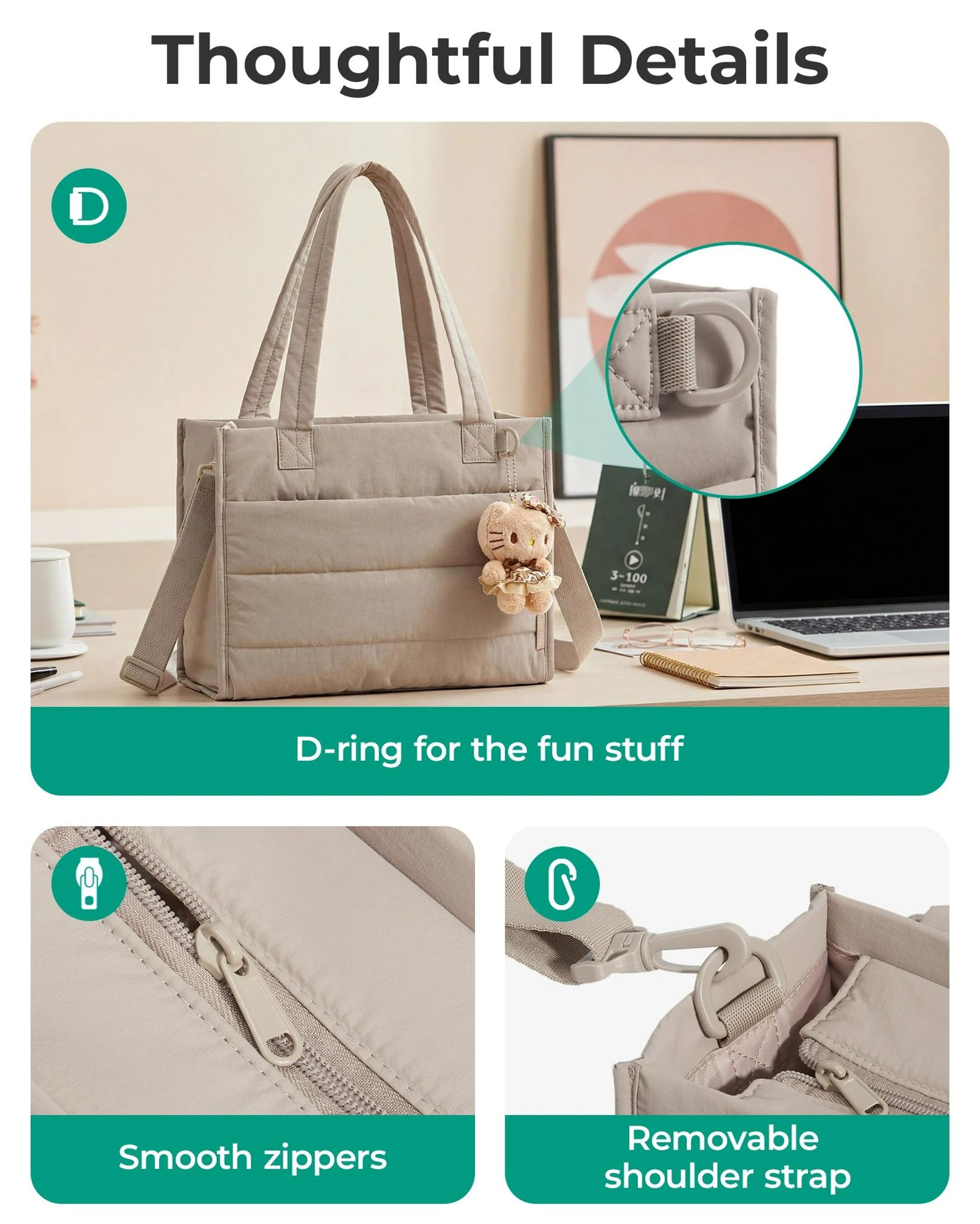 Boxy Multifunctional Zipper Crossbody Tote Bag 6