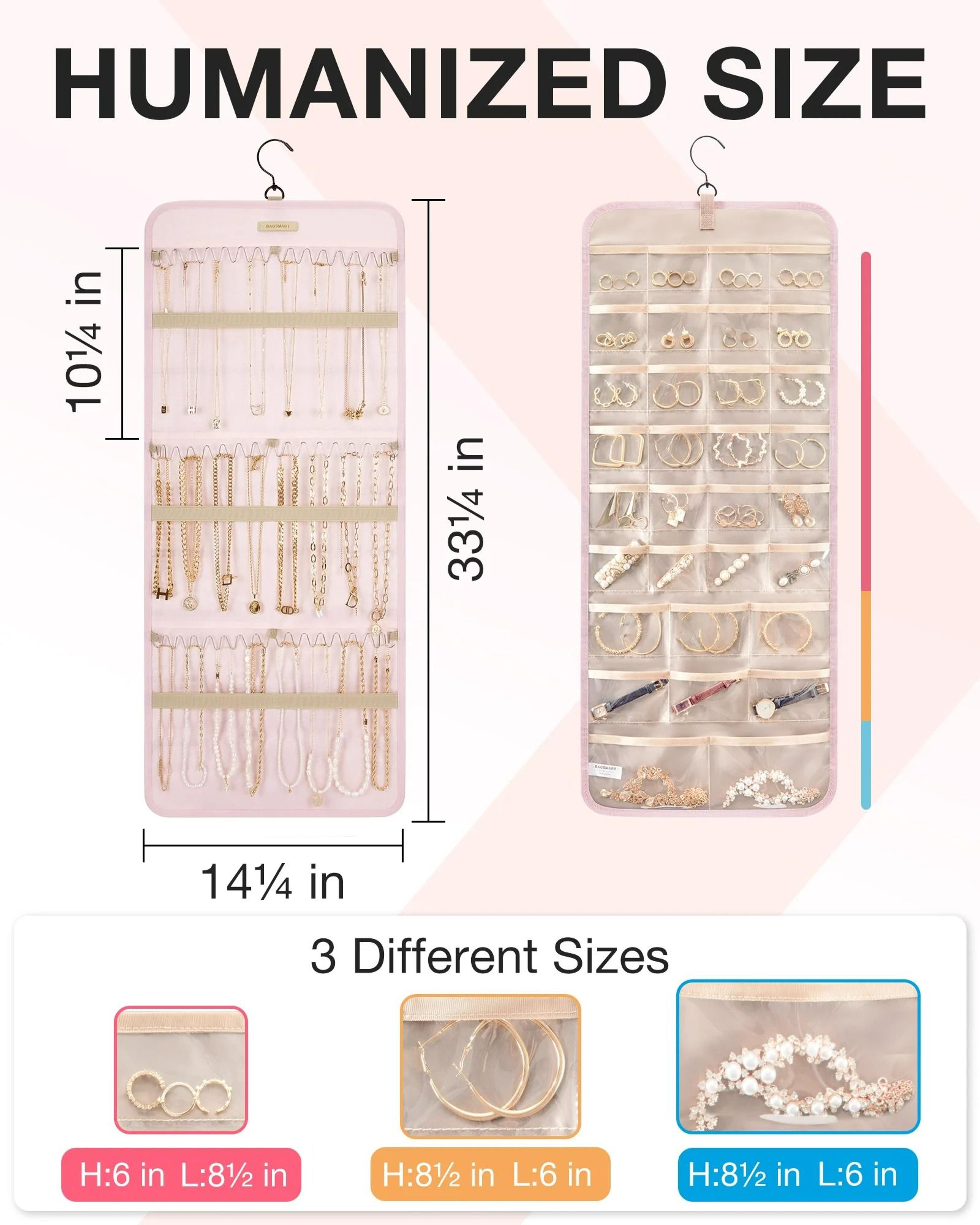 Double Sided Hanging Jewelry Organizer Roll 6