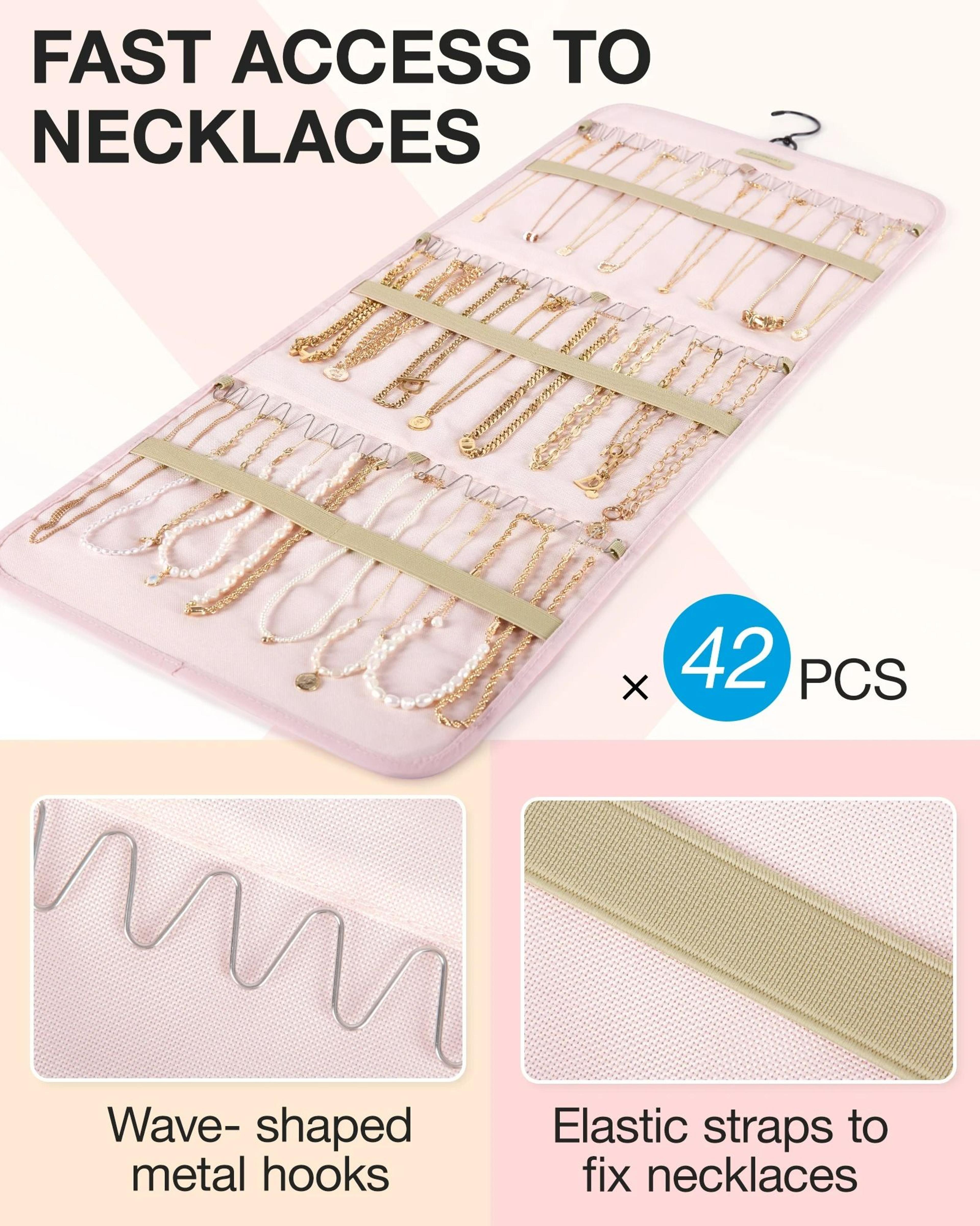 Double Sided Hanging Jewelry Organizer Roll 2